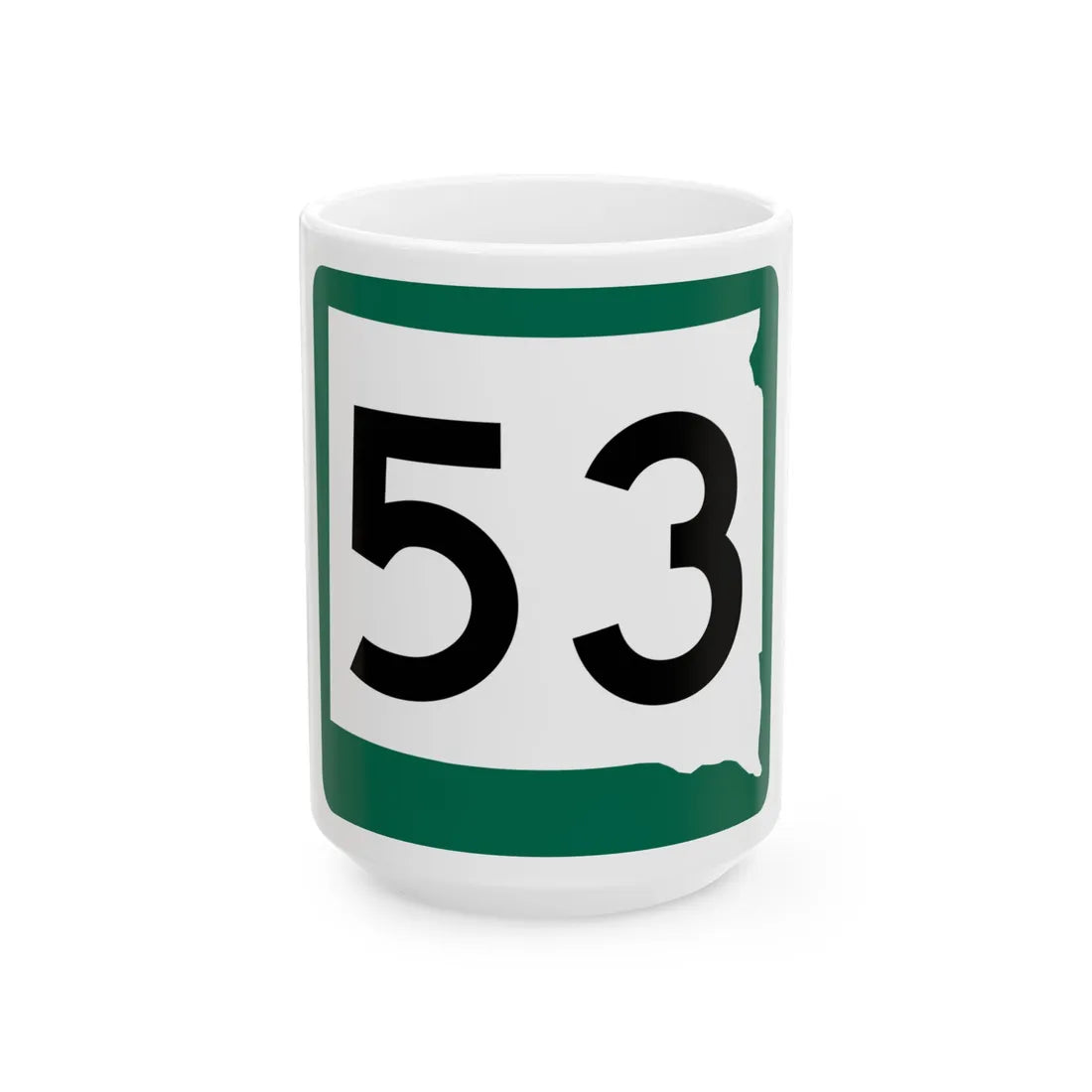 SD 53 (South Dakota) (Road Sign) White Coffee Mug 15oz - Go Mug Yourself