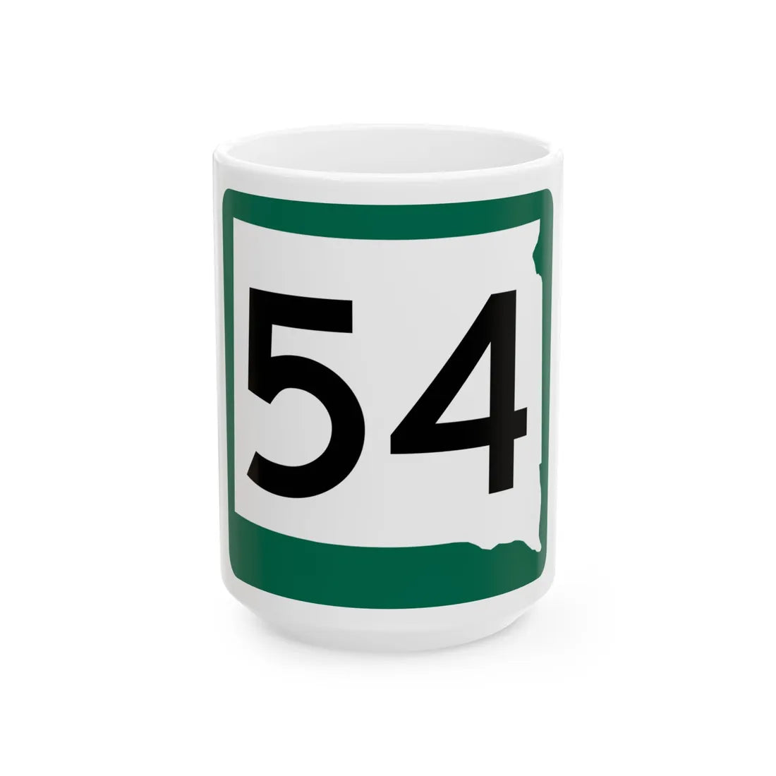SD 54 (South Dakota) (Road Sign) White Coffee Mug 15oz - Go Mug Yourself