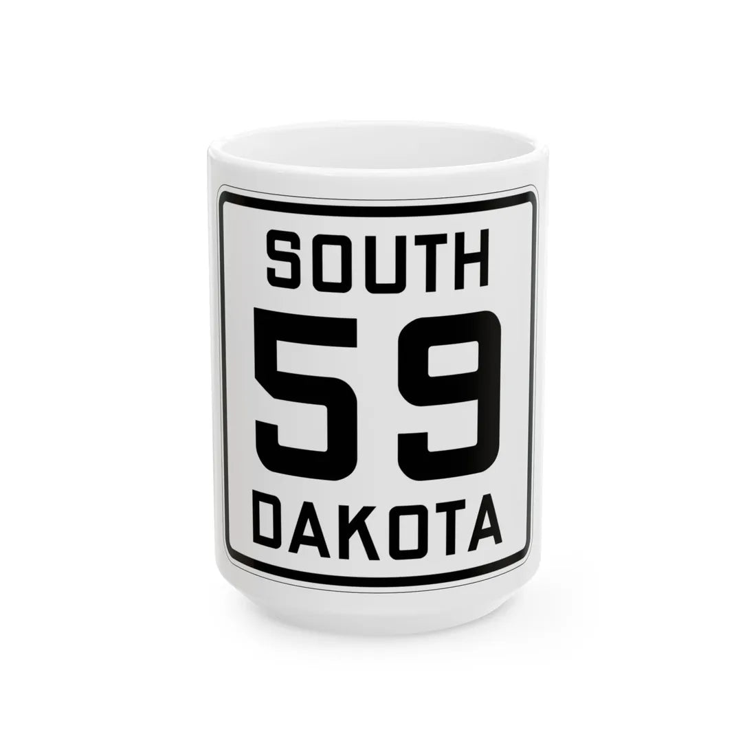 SD 59 1926 (South Dakota) (Road Sign) White Coffee Mug 15oz - Go Mug Yourself
