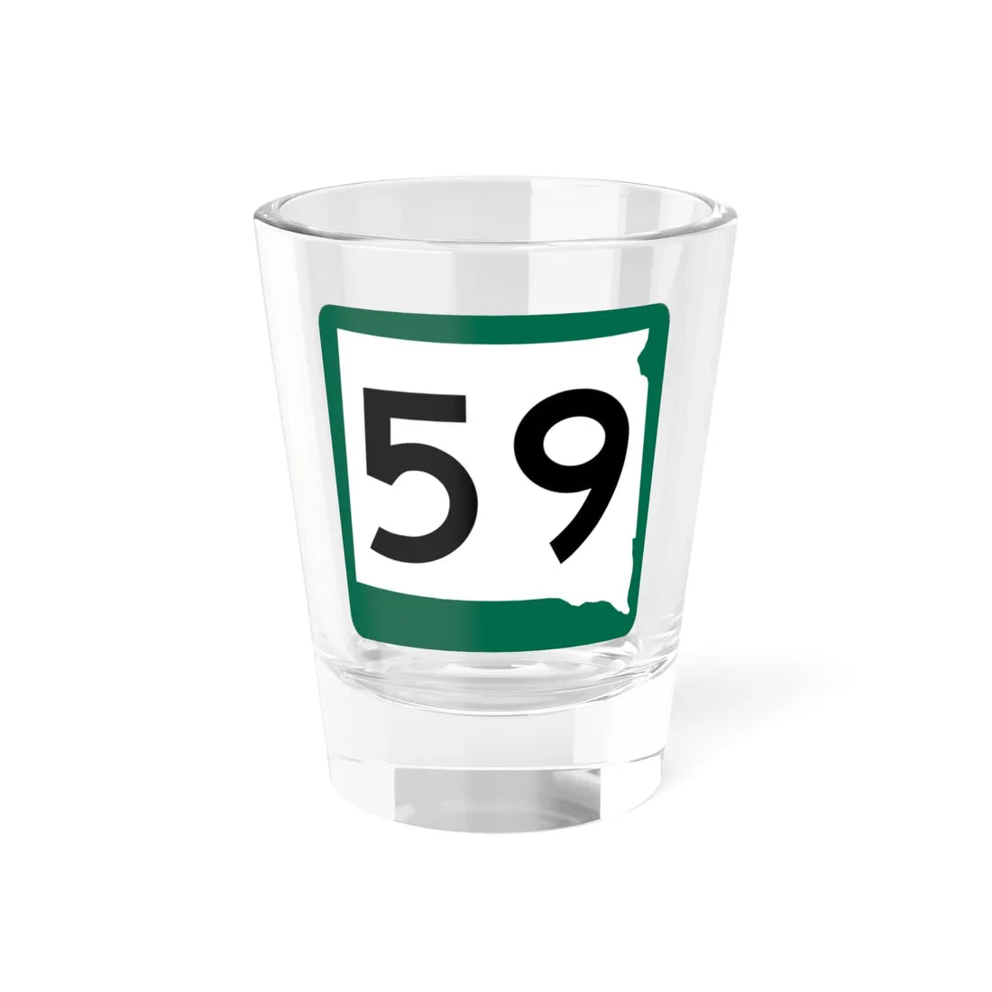 SD 59 (South Dakota) (Road Sign) Shot Glass 1.5oz 1.5oz - Go Mug Yourself
