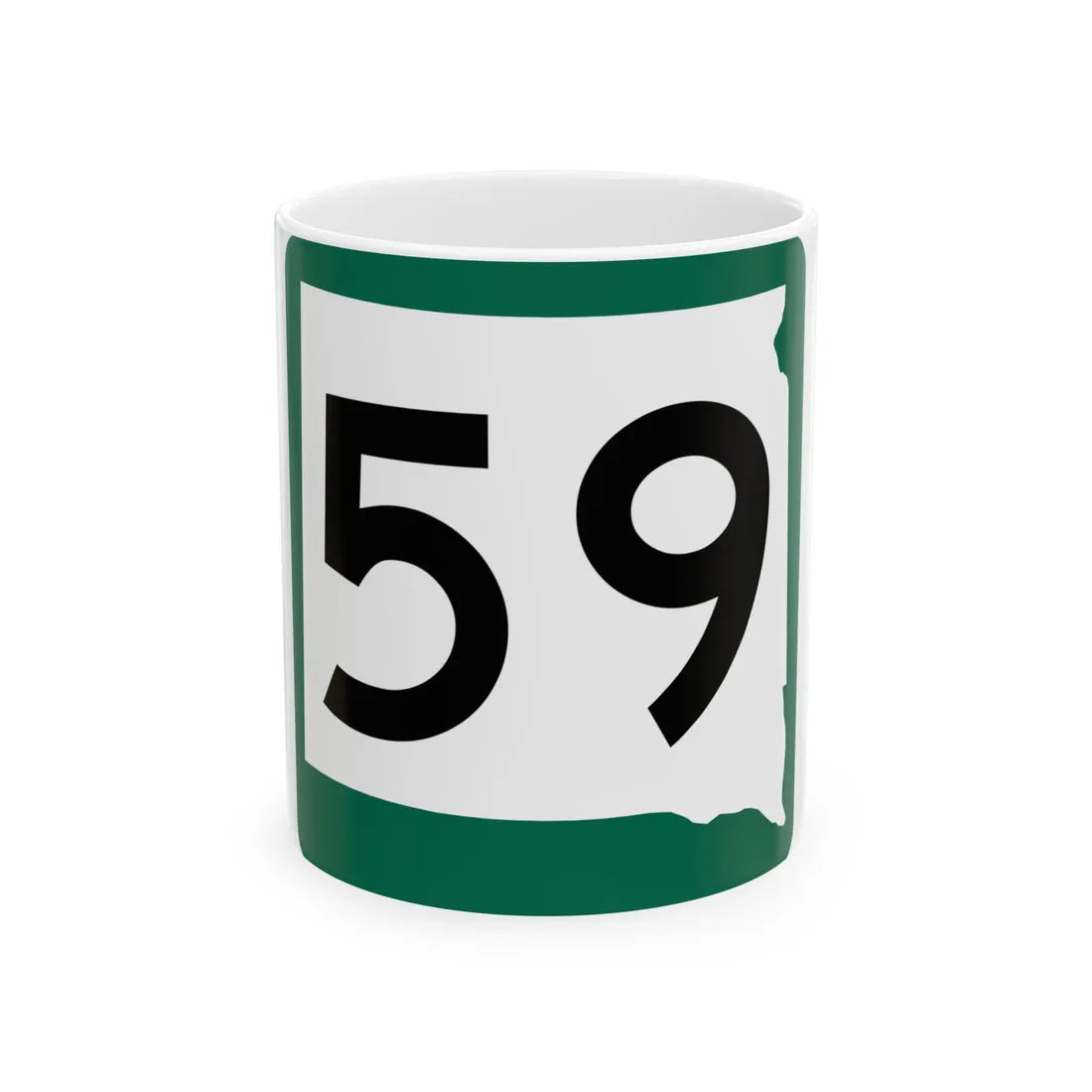 SD 59 (South Dakota) (Road Sign) White Coffee Mug 11oz - Go Mug Yourself