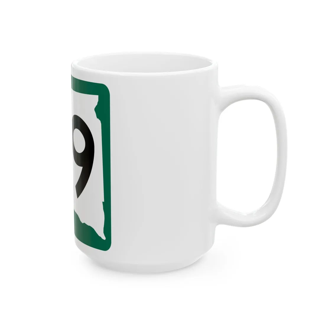 SD 59 (South Dakota) (Road Sign) White Coffee Mug - Go Mug Yourself