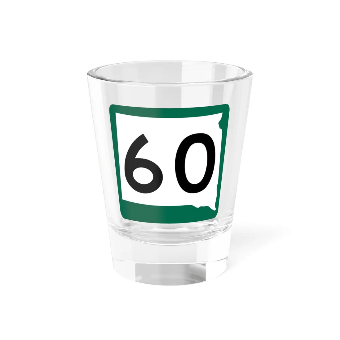 SD 60 (South Dakota) (Road Sign) Shot Glass 1.5oz 1.5oz - Go Mug Yourself