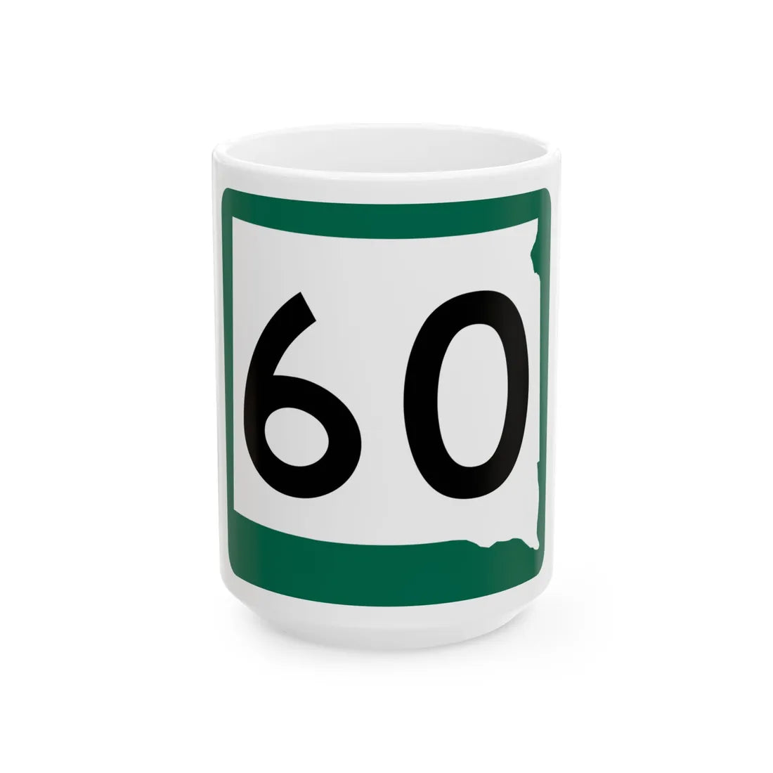 SD 60 (South Dakota) (Road Sign) White Coffee Mug 15oz - Go Mug Yourself