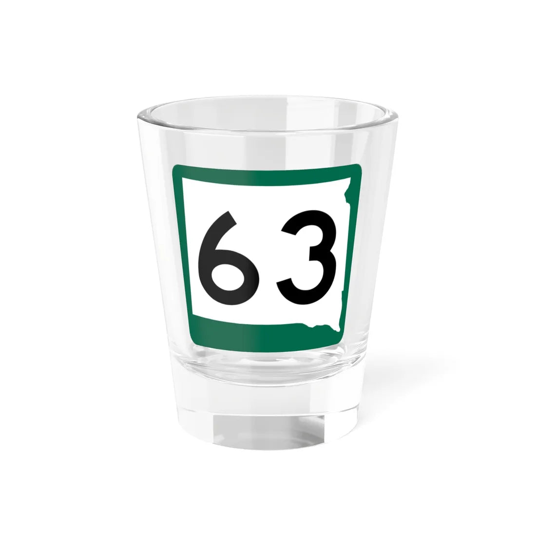 SD 63 (South Dakota) (Road Sign) Shot Glass 1.5oz 1.5oz - Go Mug Yourself