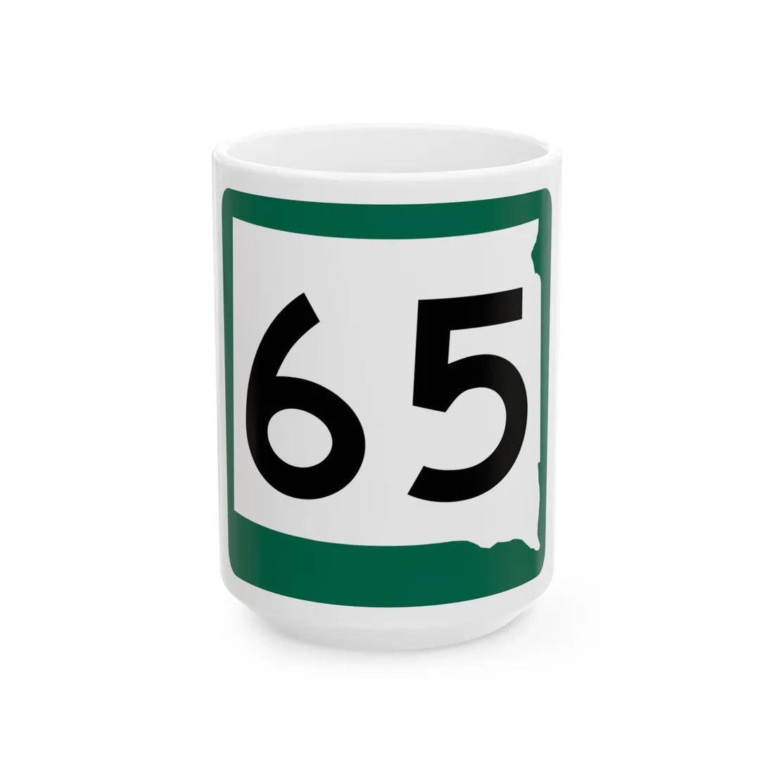 SD 65 (South Dakota) (Road Sign) White Coffee Mug 15oz - Go Mug Yourself