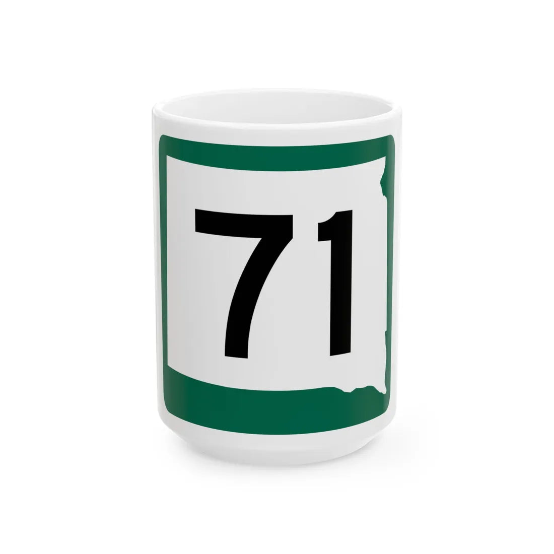 SD 71 (South Dakota) (Road Sign) White Coffee Mug 15oz - Go Mug Yourself