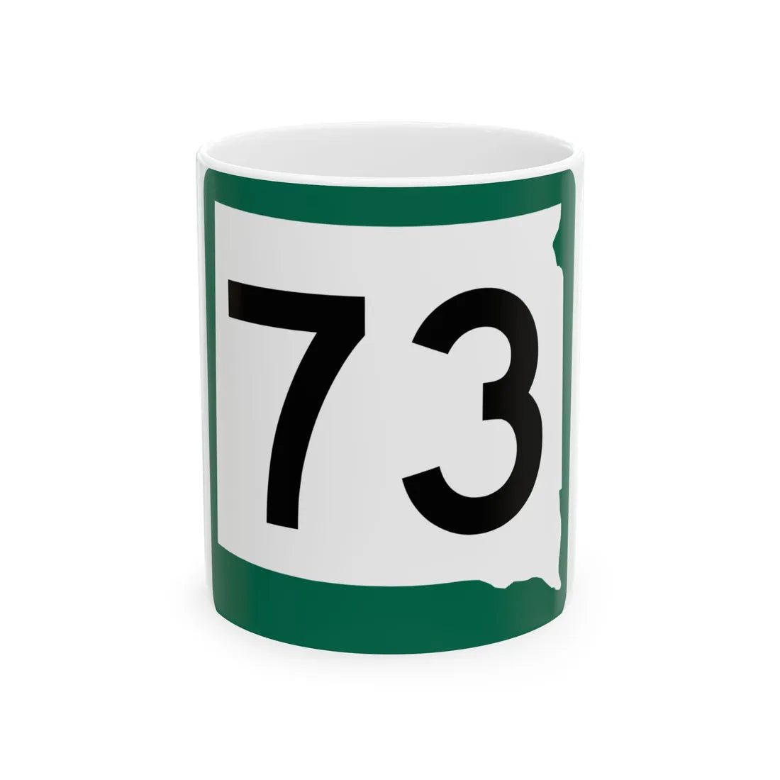 SD 73 (South Dakota) (Road Sign) White Coffee Mug 11oz - Go Mug Yourself