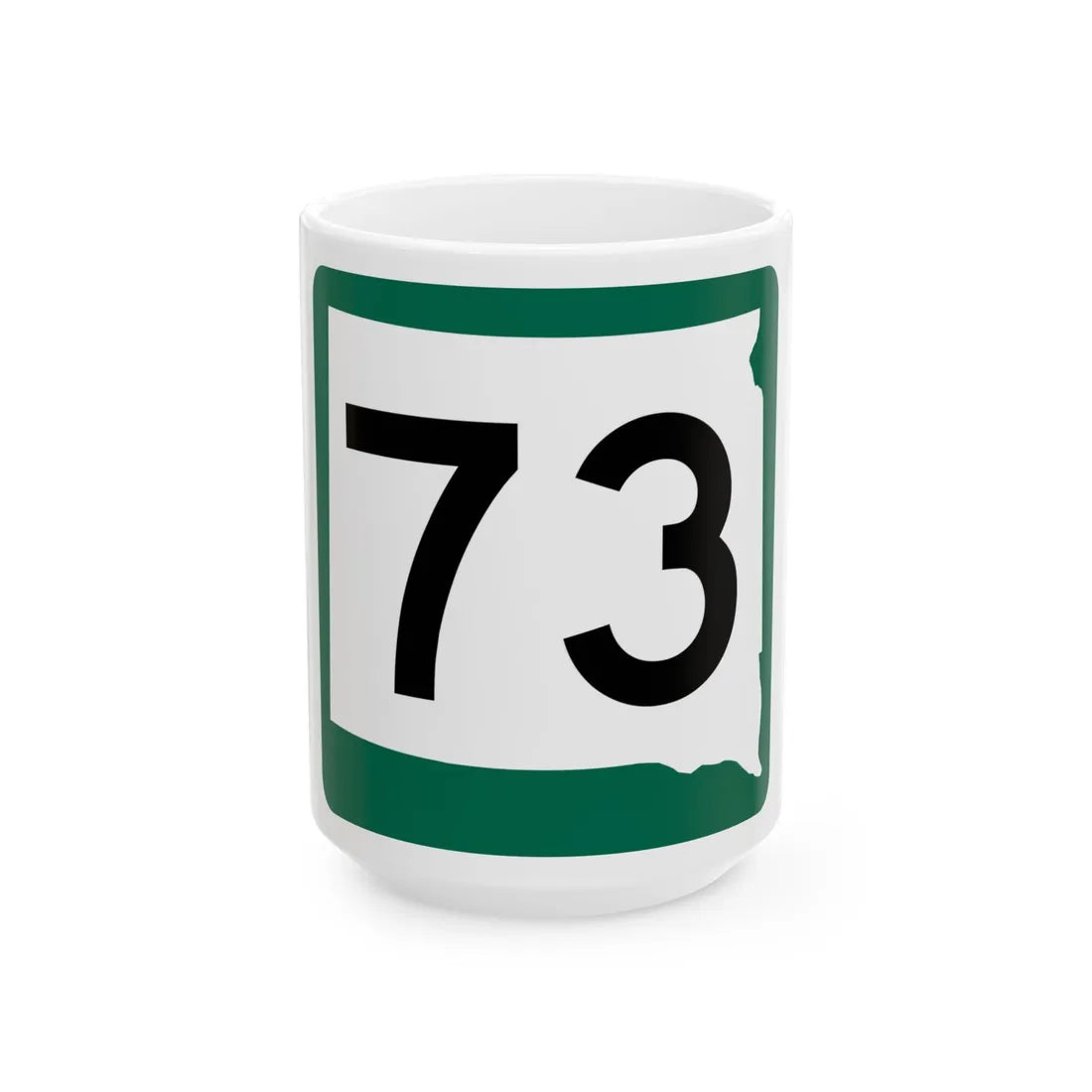 SD 73 (South Dakota) (Road Sign) White Coffee Mug 15oz - Go Mug Yourself