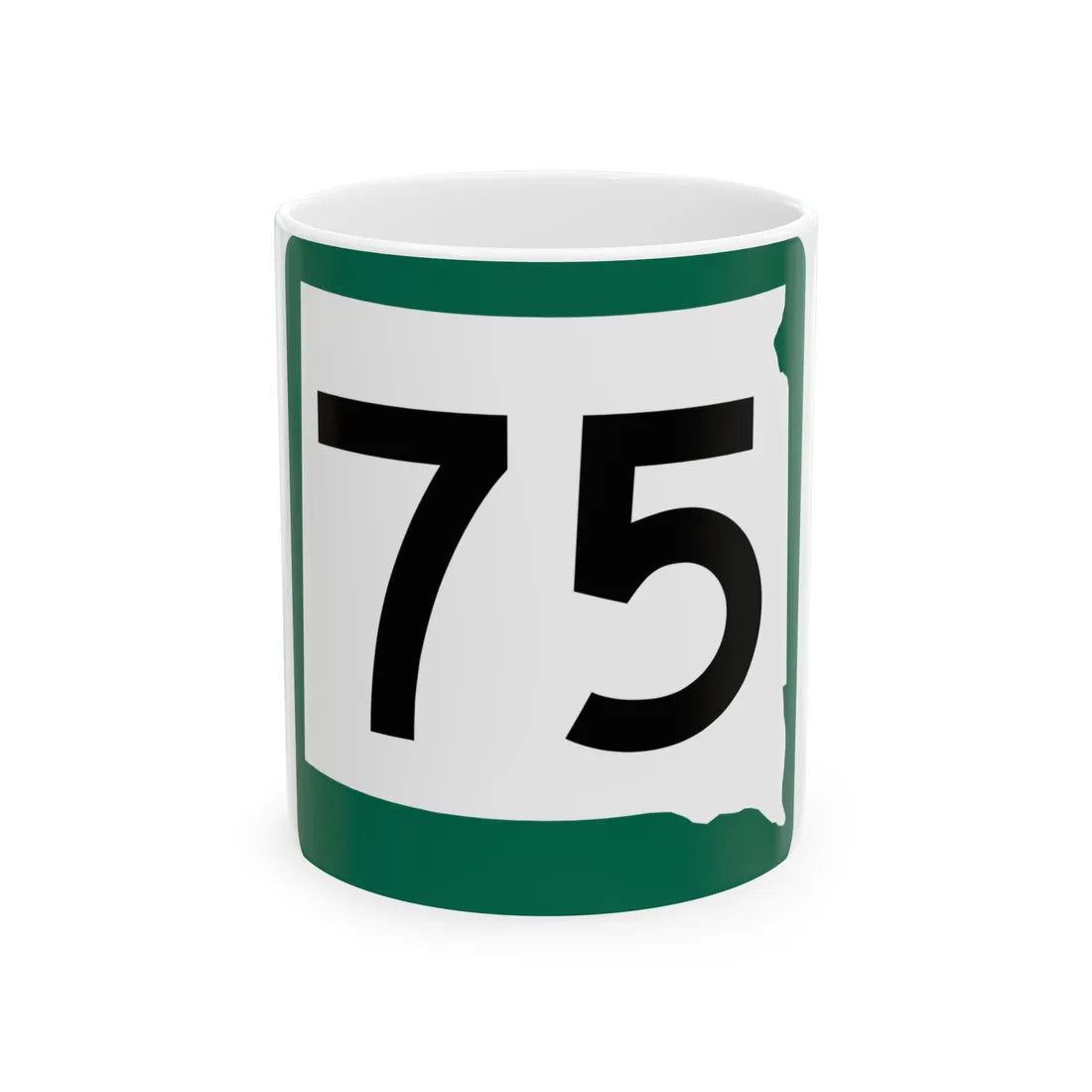 SD 75 (South Dakota) (Road Sign) White Coffee Mug 11oz - Go Mug Yourself