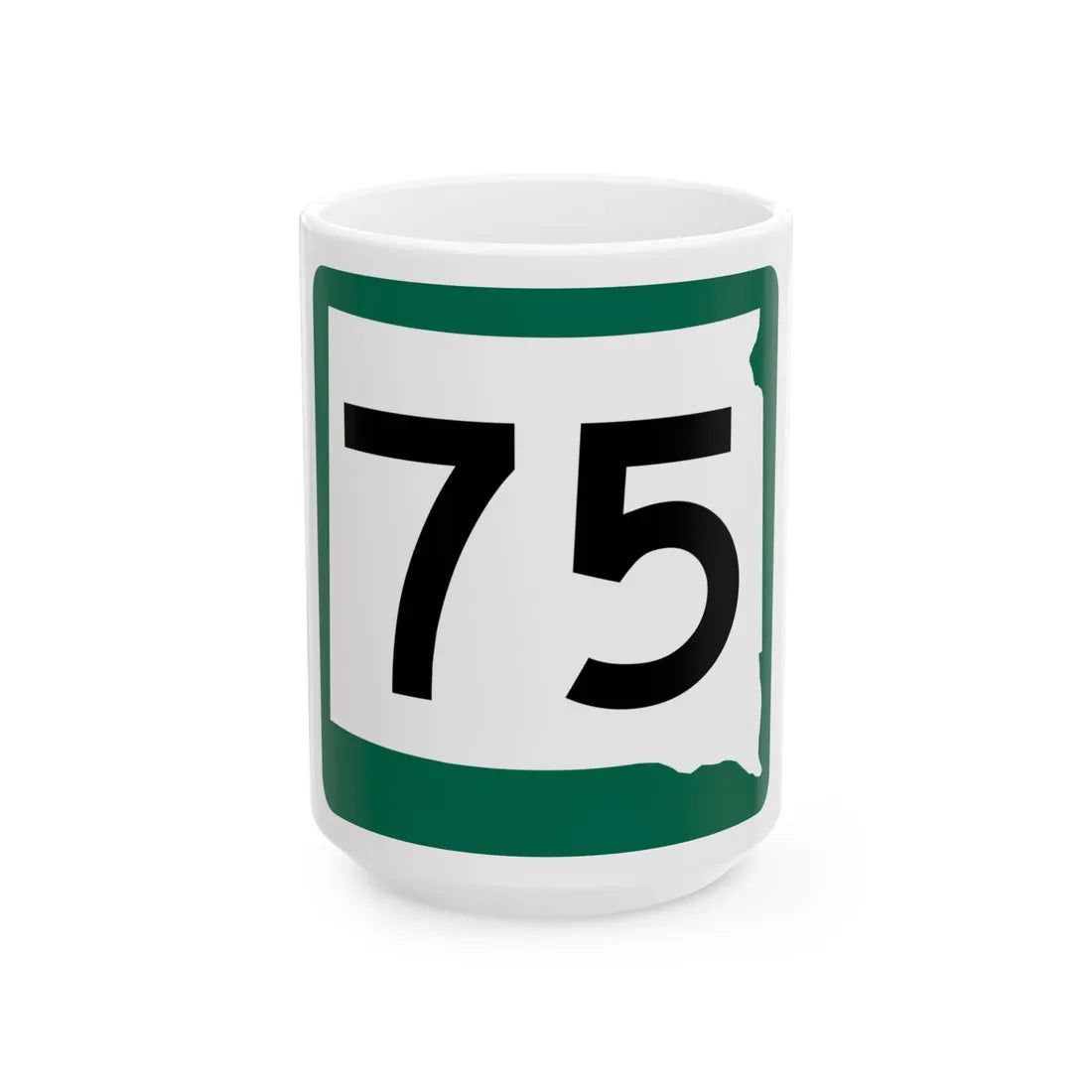 SD 75 (South Dakota) (Road Sign) White Coffee Mug 15oz - Go Mug Yourself