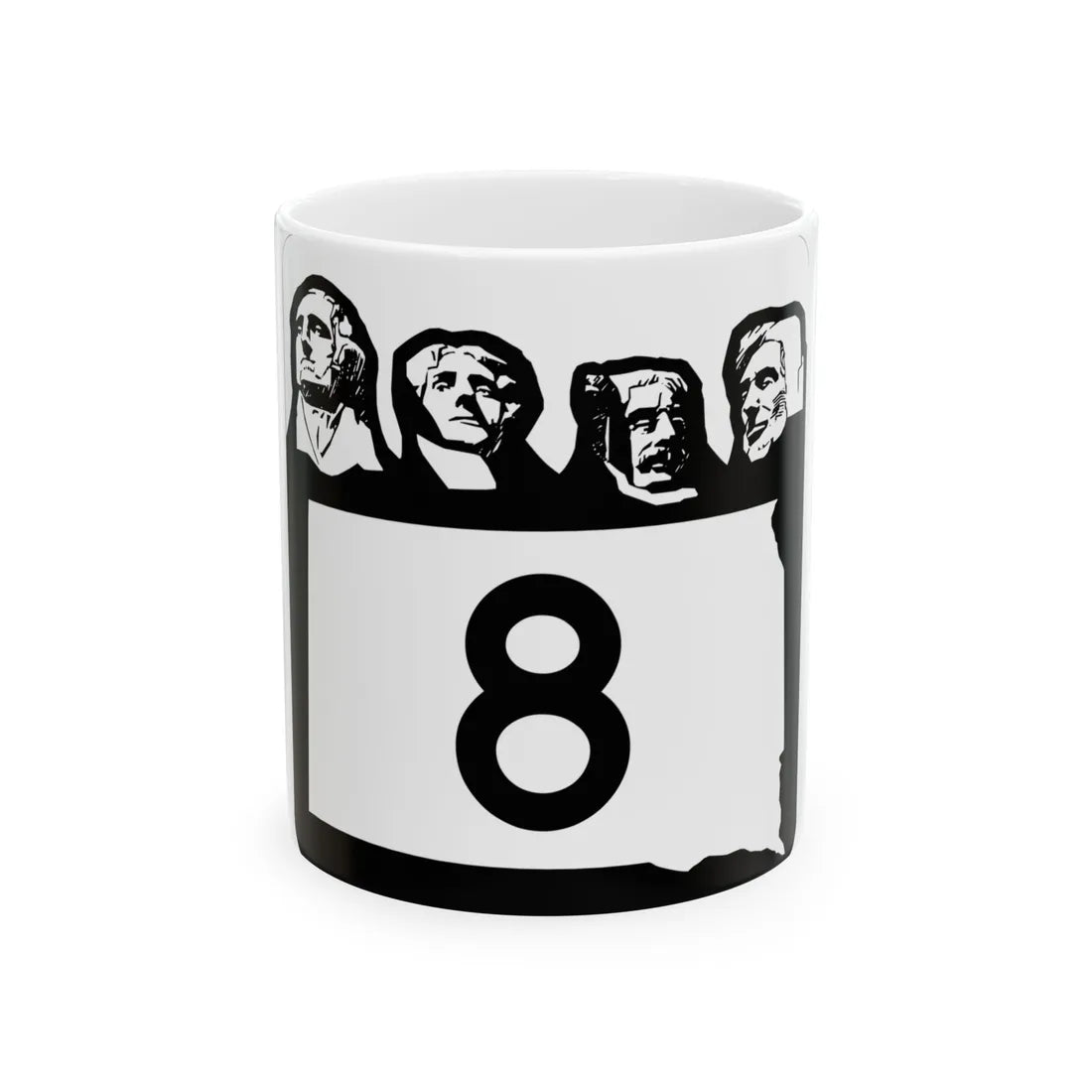 SD 8 1960 (South Dakota) (Road Sign) White Coffee Mug 11oz - Go Mug Yourself