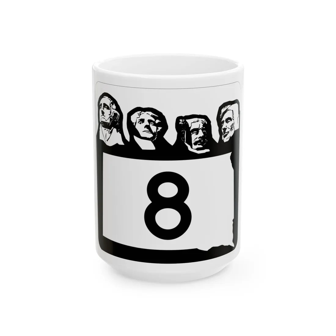 SD 8 1960 (South Dakota) (Road Sign) White Coffee Mug 15oz - Go Mug Yourself