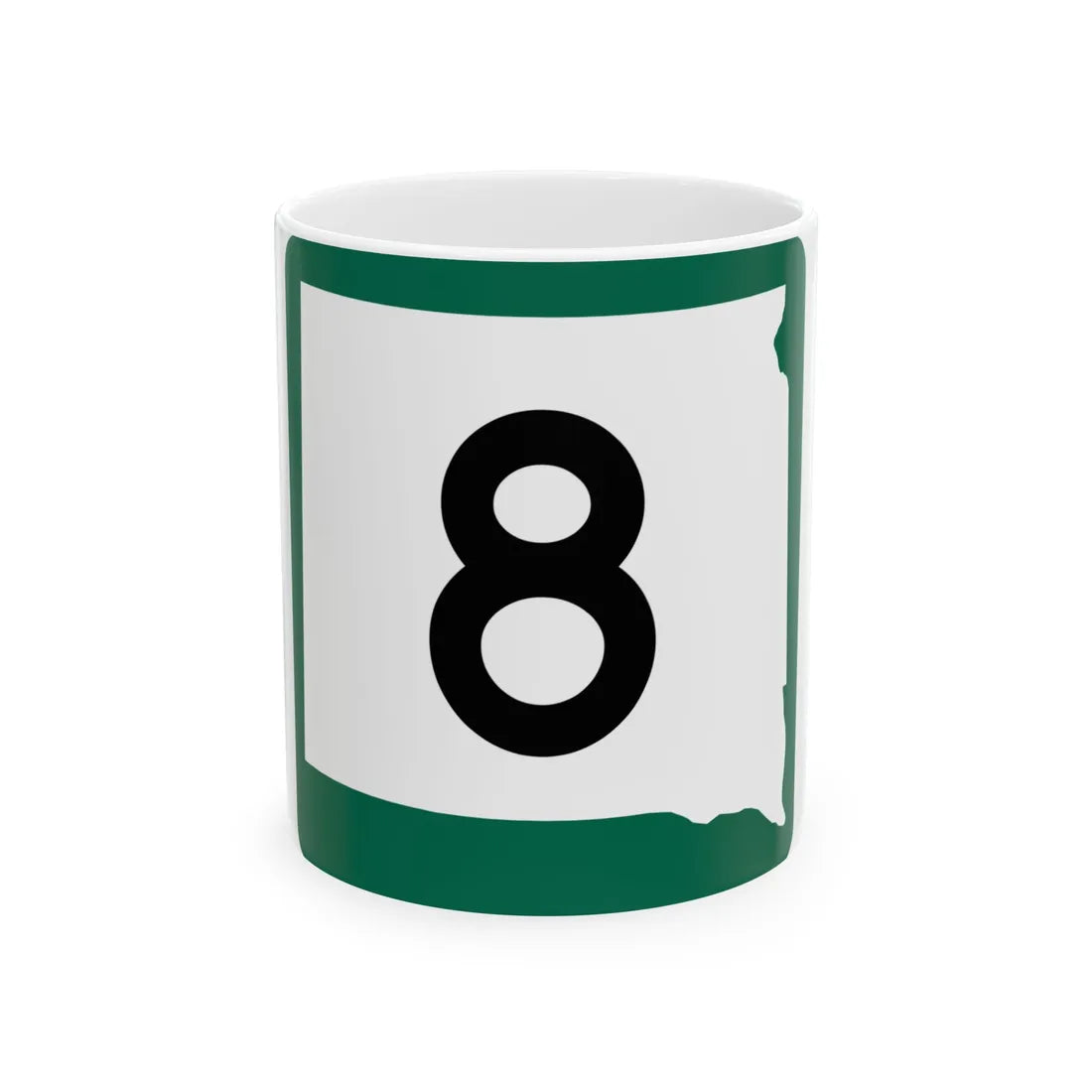 SD 8 (South Dakota) (Road Sign) White Coffee Mug 11oz - Go Mug Yourself