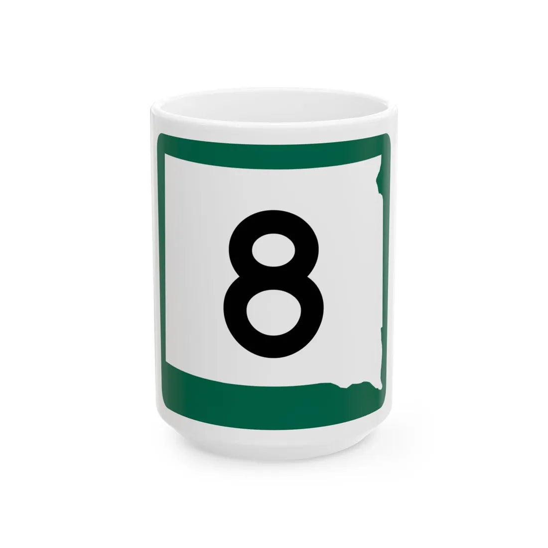 SD 8 (South Dakota) (Road Sign) White Coffee Mug 15oz - Go Mug Yourself