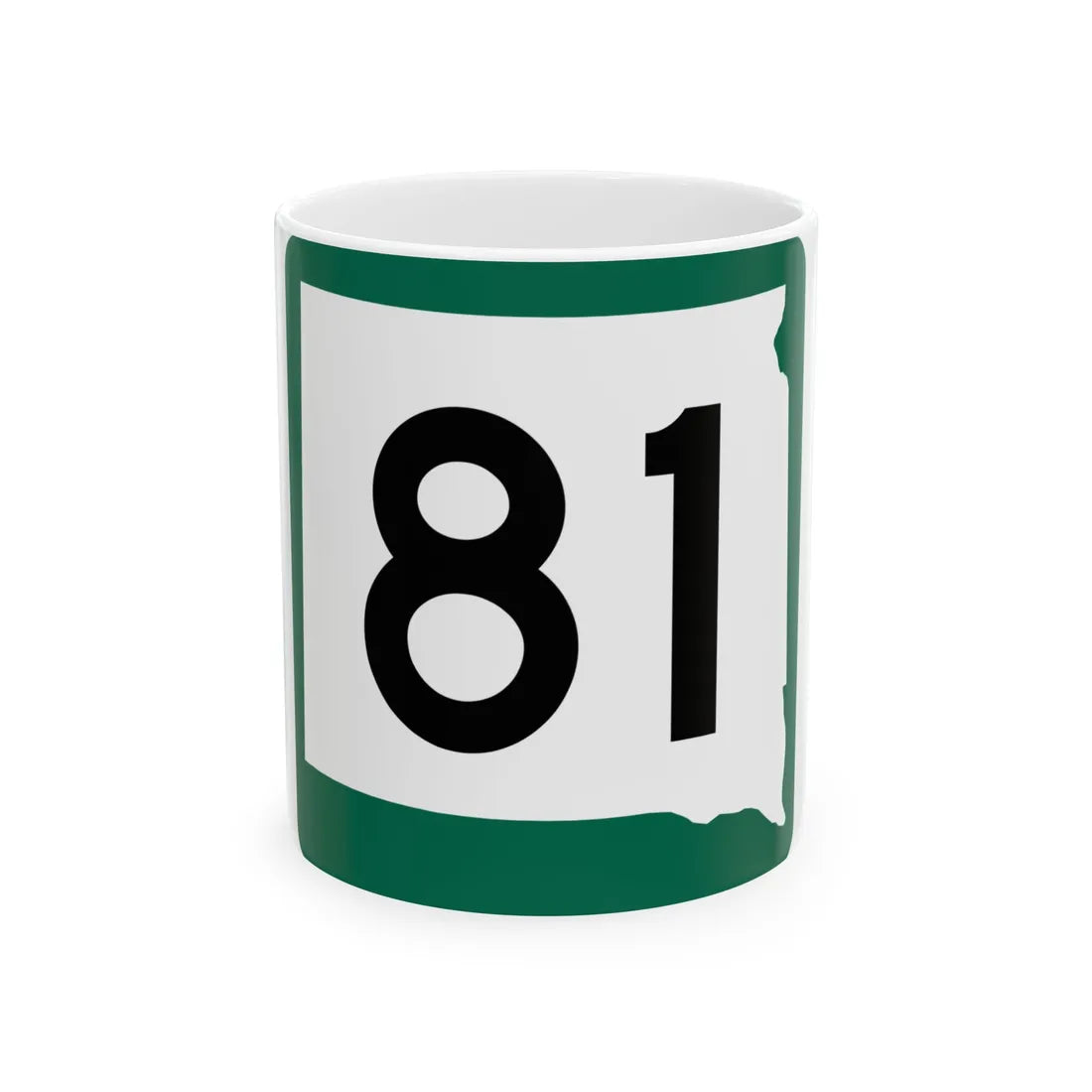 SD 81 (South Dakota) (Road Sign) White Coffee Mug 11oz - Go Mug Yourself