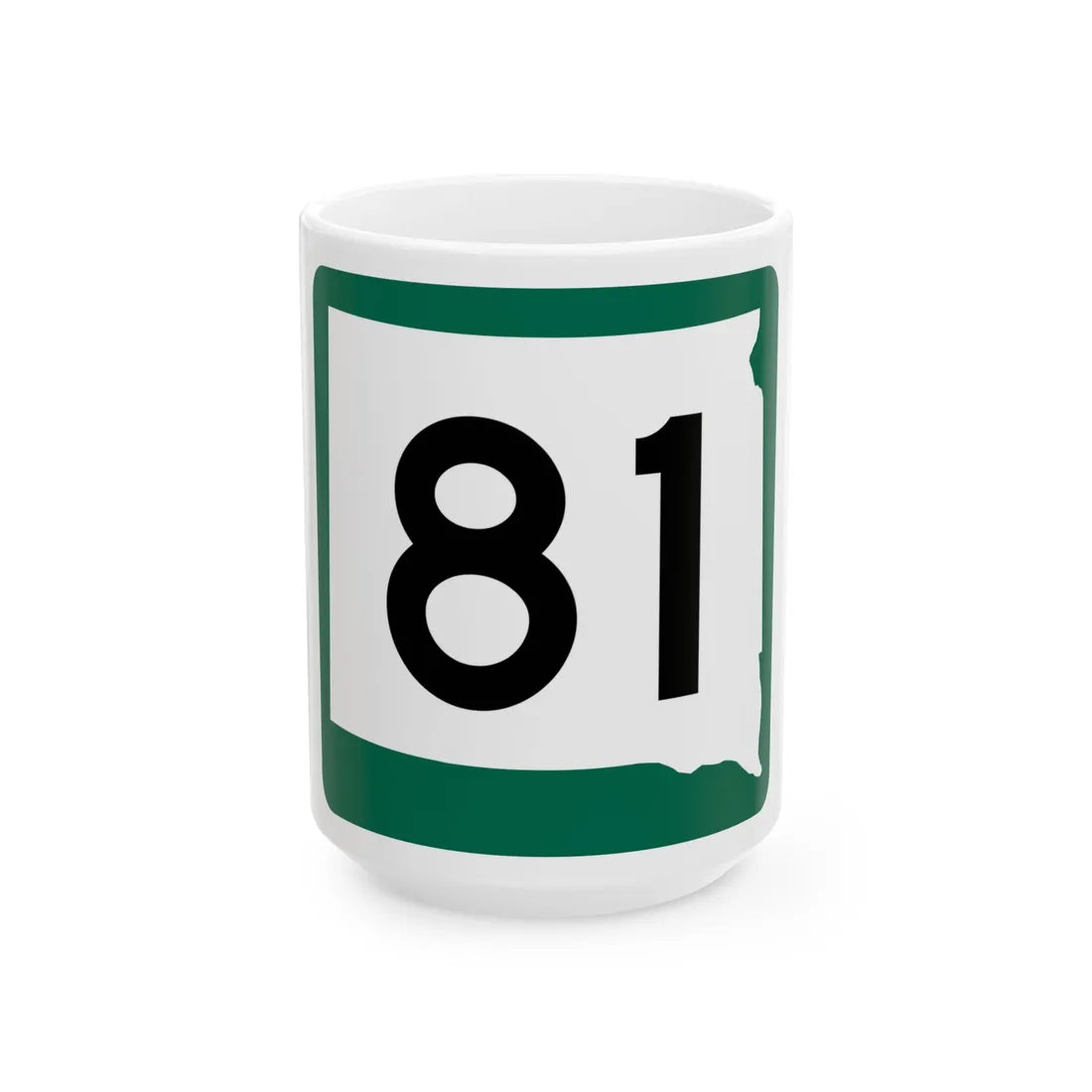 SD 81 (South Dakota) (Road Sign) White Coffee Mug 15oz - Go Mug Yourself
