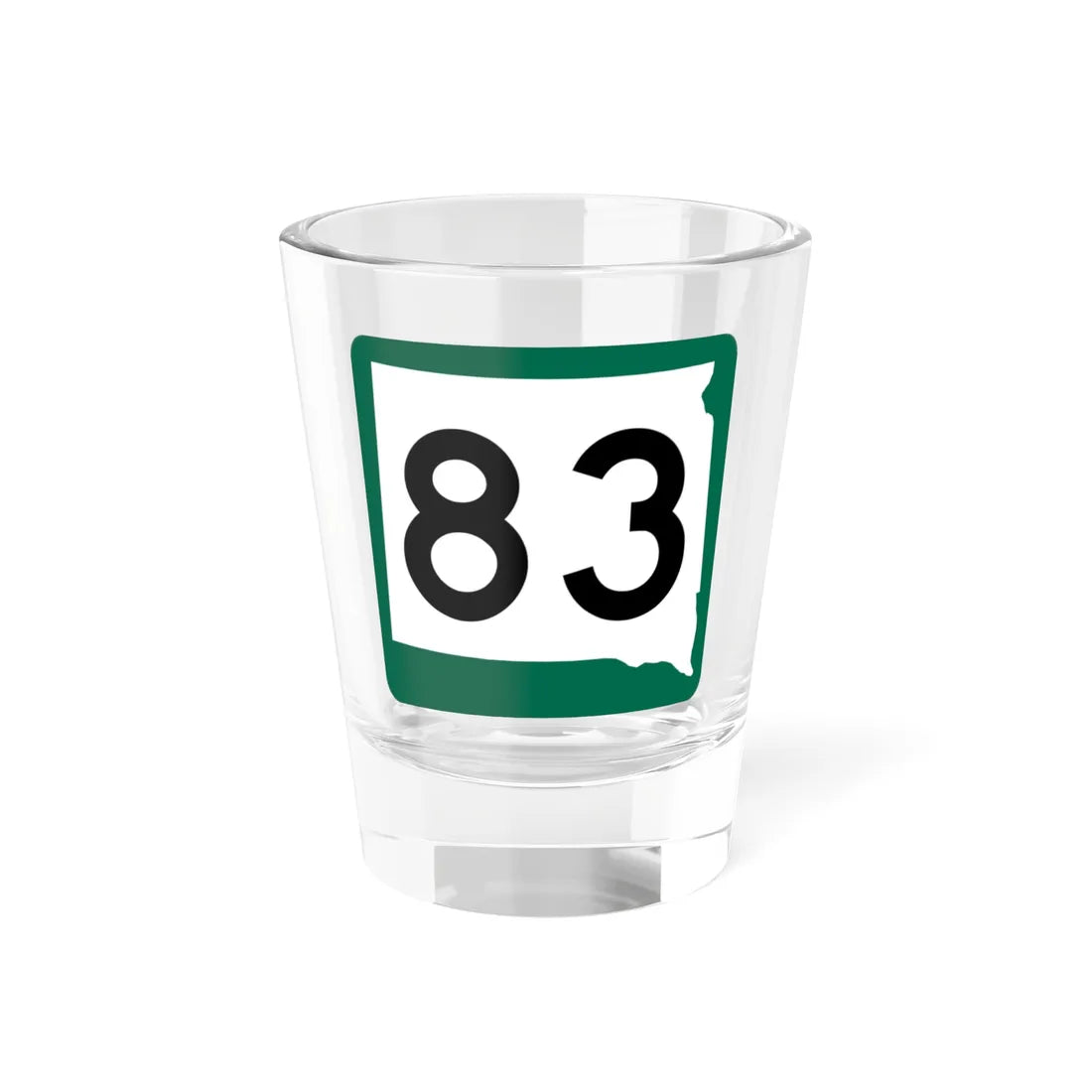 SD 83 (South Dakota) (Road Sign) Shot Glass 1.5oz 1.5oz - Go Mug Yourself