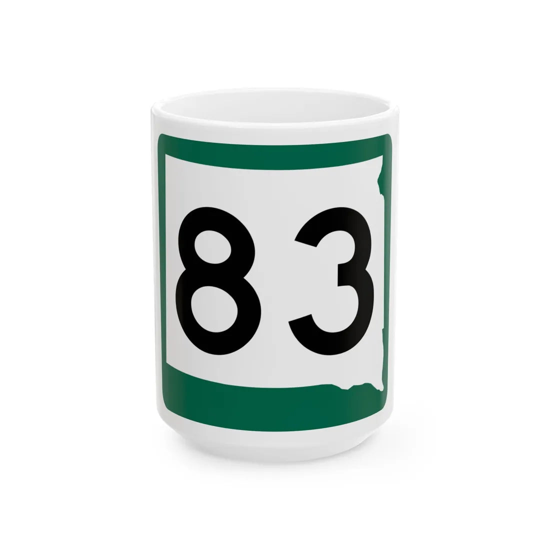 SD 83 (South Dakota) (Road Sign) White Coffee Mug 15oz - Go Mug Yourself