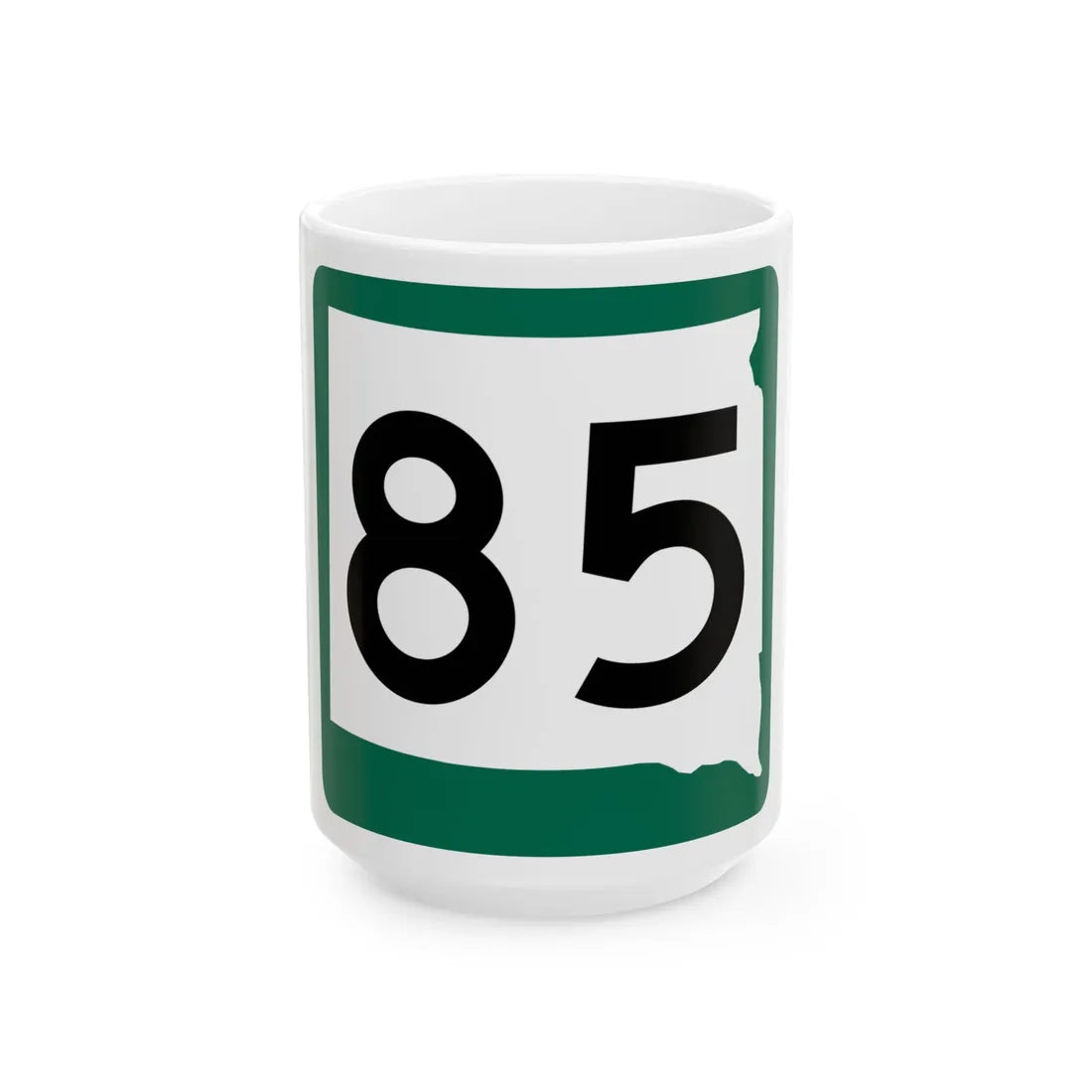 SD 85 (South Dakota) (Road Sign) White Coffee Mug 15oz - Go Mug Yourself