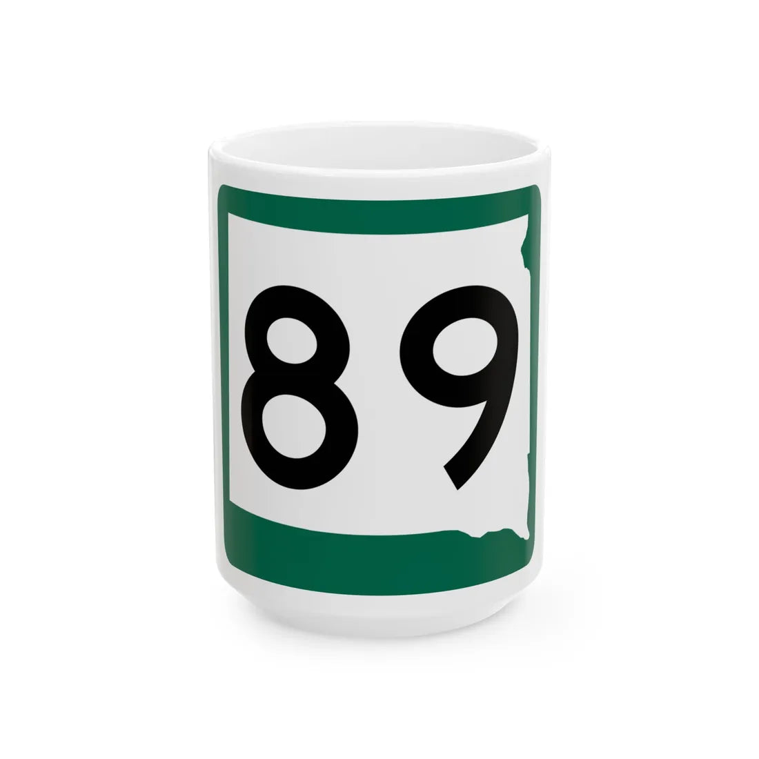 SD 89 (South Dakota) (Road Sign) White Coffee Mug 15oz - Go Mug Yourself