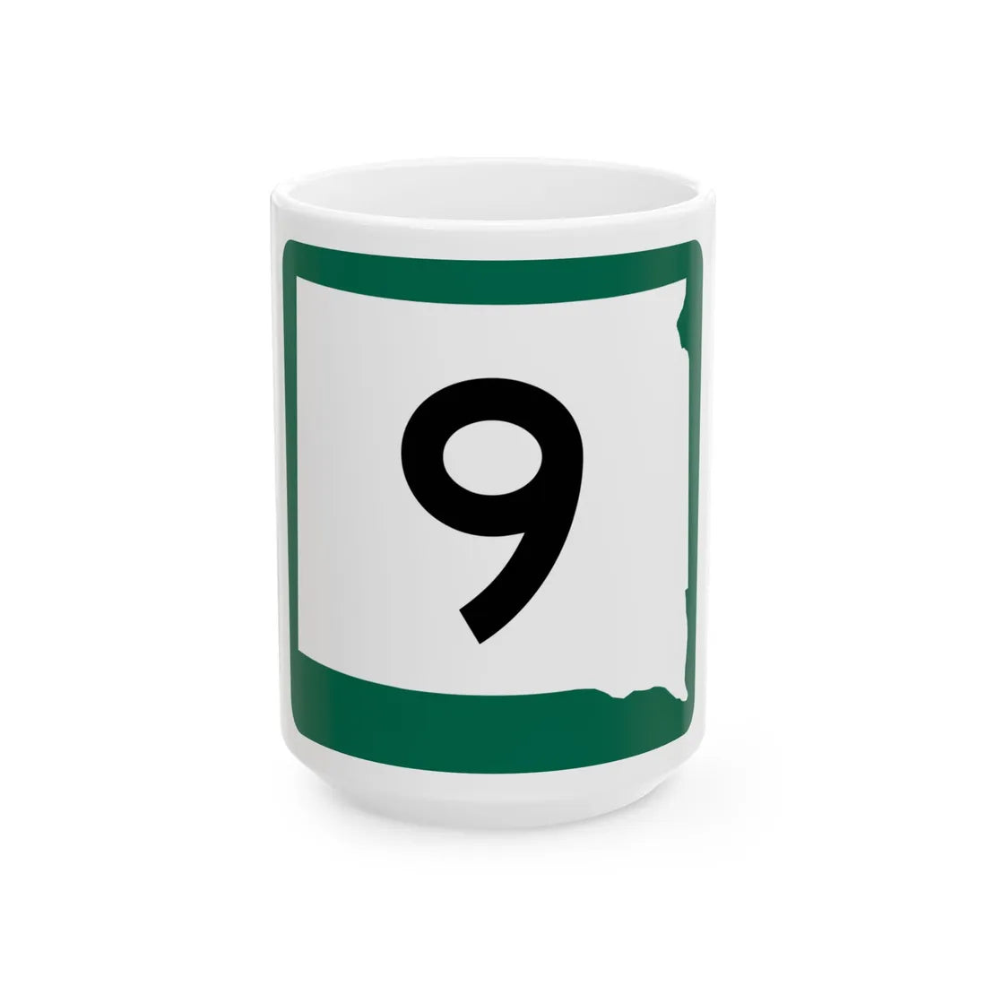 SD 9 (South Dakota) (Road Sign) White Coffee Mug 15oz - Go Mug Yourself