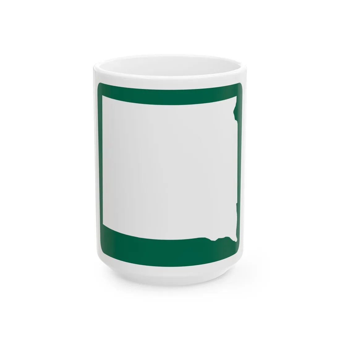 SD Blank-2d (South Dakota) (Road Sign) White Coffee Mug 15oz - Go Mug Yourself