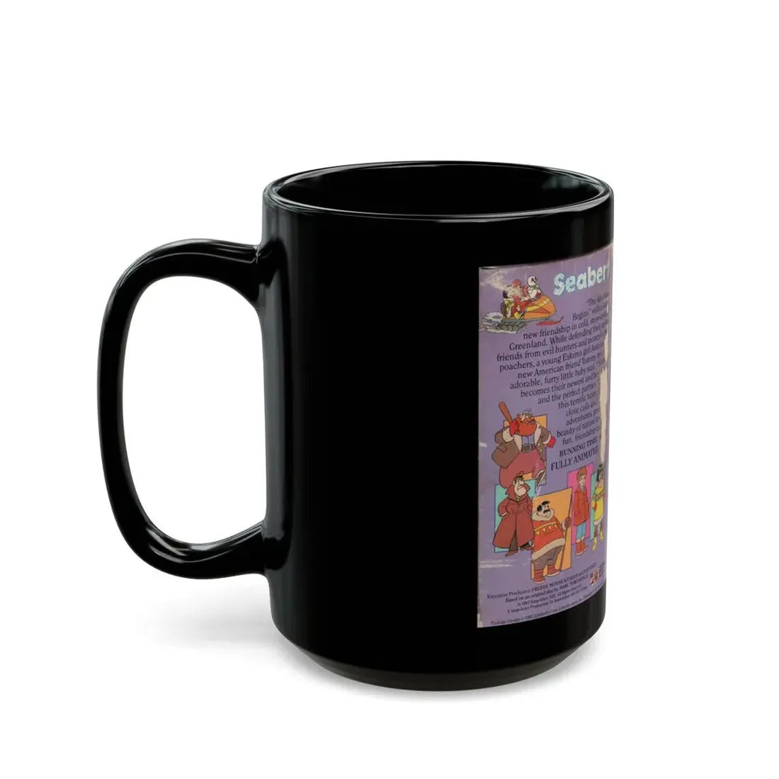 SEABERT THE ADVENTURE BEGINS (VHS COVER) - Black Coffee Mug - Go Mug Yourself