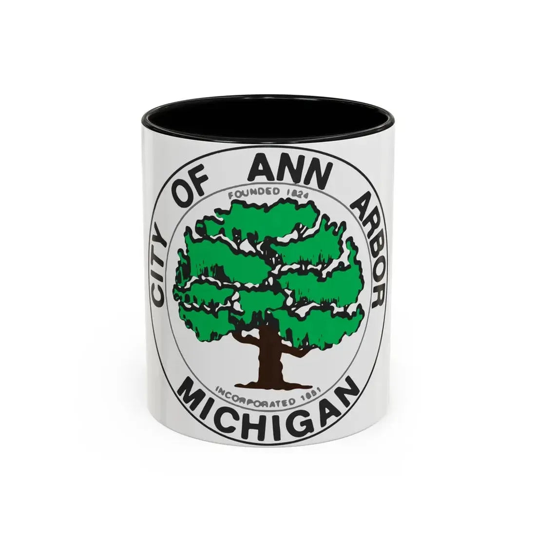 Seal of Ann Arbor Michigan - Accent Coffee Mug 11oz Black - Go Mug Yourself