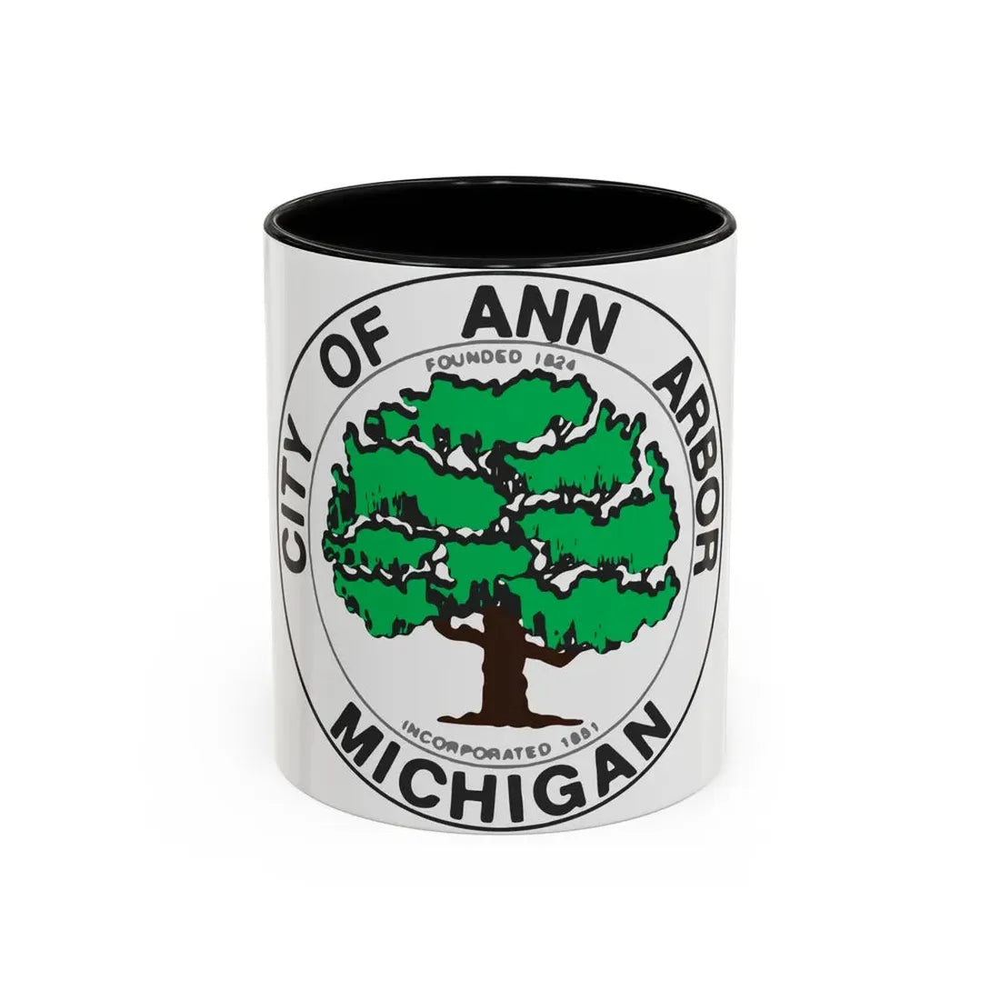 Seal of Ann Arbor Michigan - Accent Coffee Mug 11oz Black - Go Mug Yourself