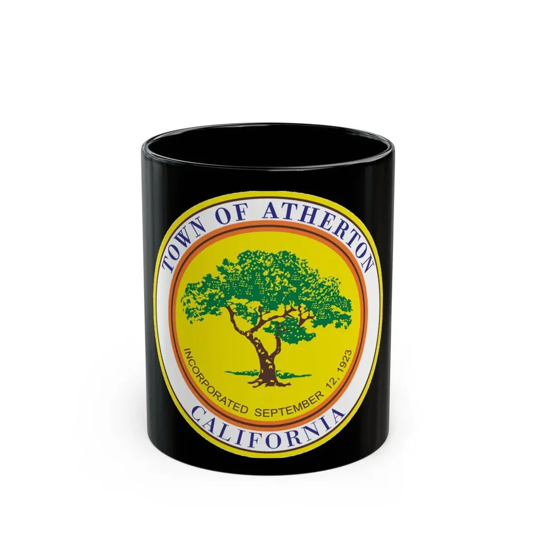 Seal of Atherton California - Black Coffee Mug 11oz - Go Mug Yourself