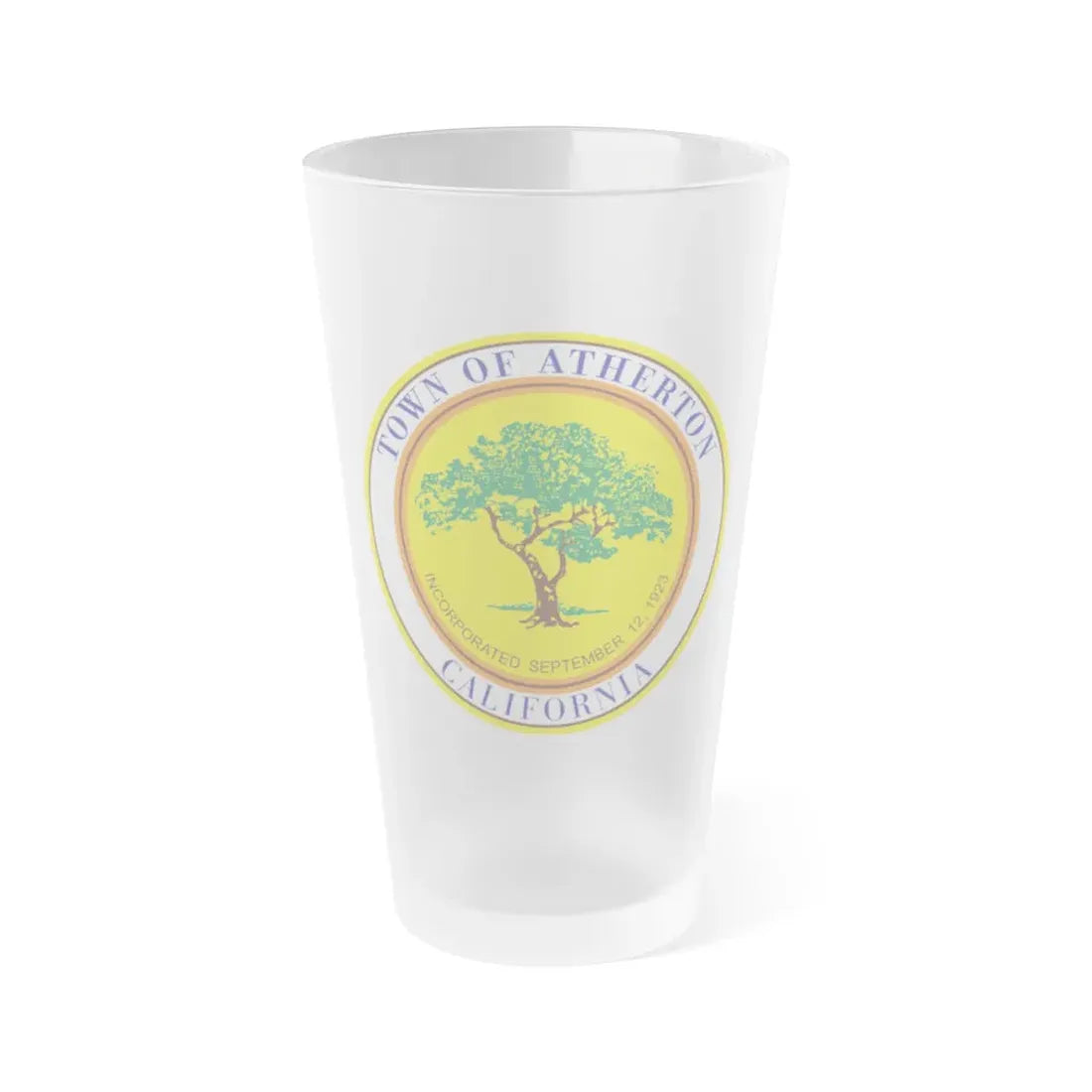 Seal of Atherton California - Frosted Pint Glass 16oz 16oz Frosted - Go Mug Yourself