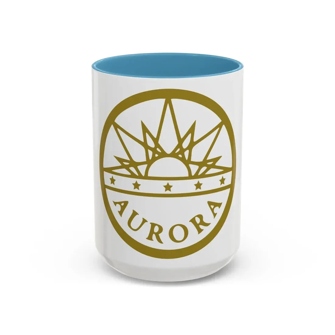 Seal of Aurora Colorado - Accent Coffee Mug 15oz Light Blue - Go Mug Yourself