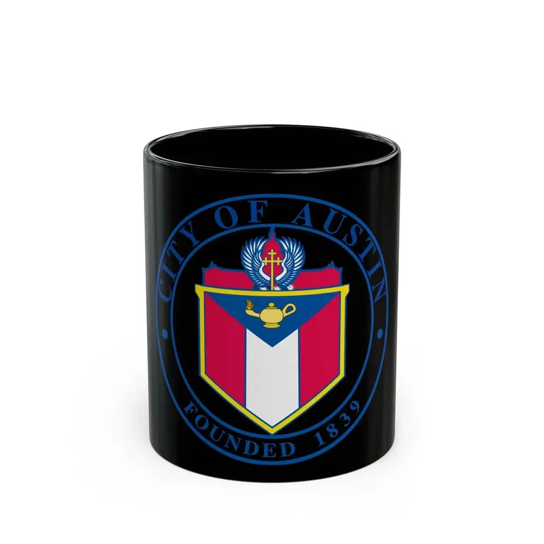 Seal of Austin TX - Black Coffee Mug 11oz - Go Mug Yourself