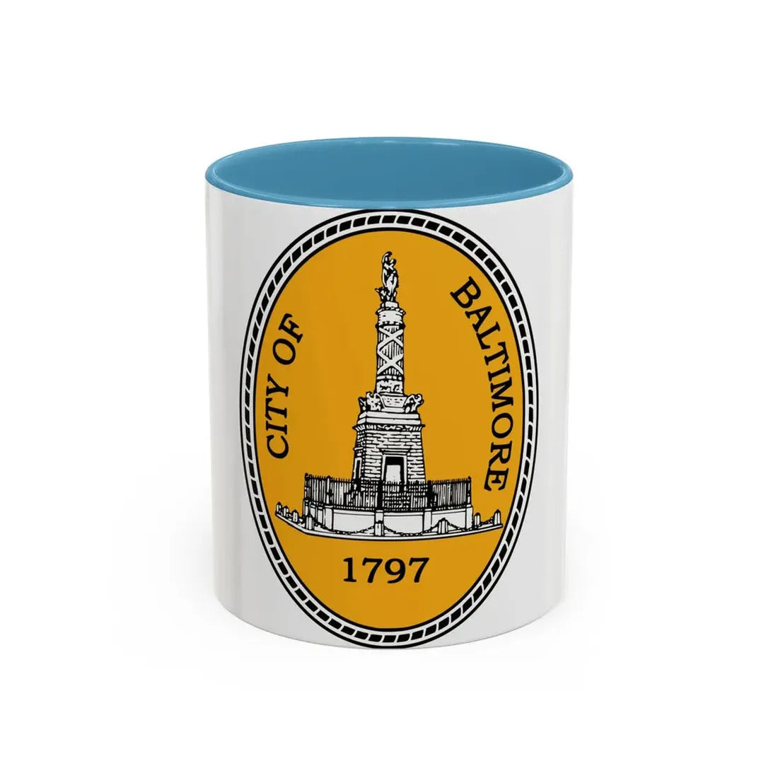 Seal of Baltimore Maryland - Accent Coffee Mug 11oz Light Blue - Go Mug Yourself
