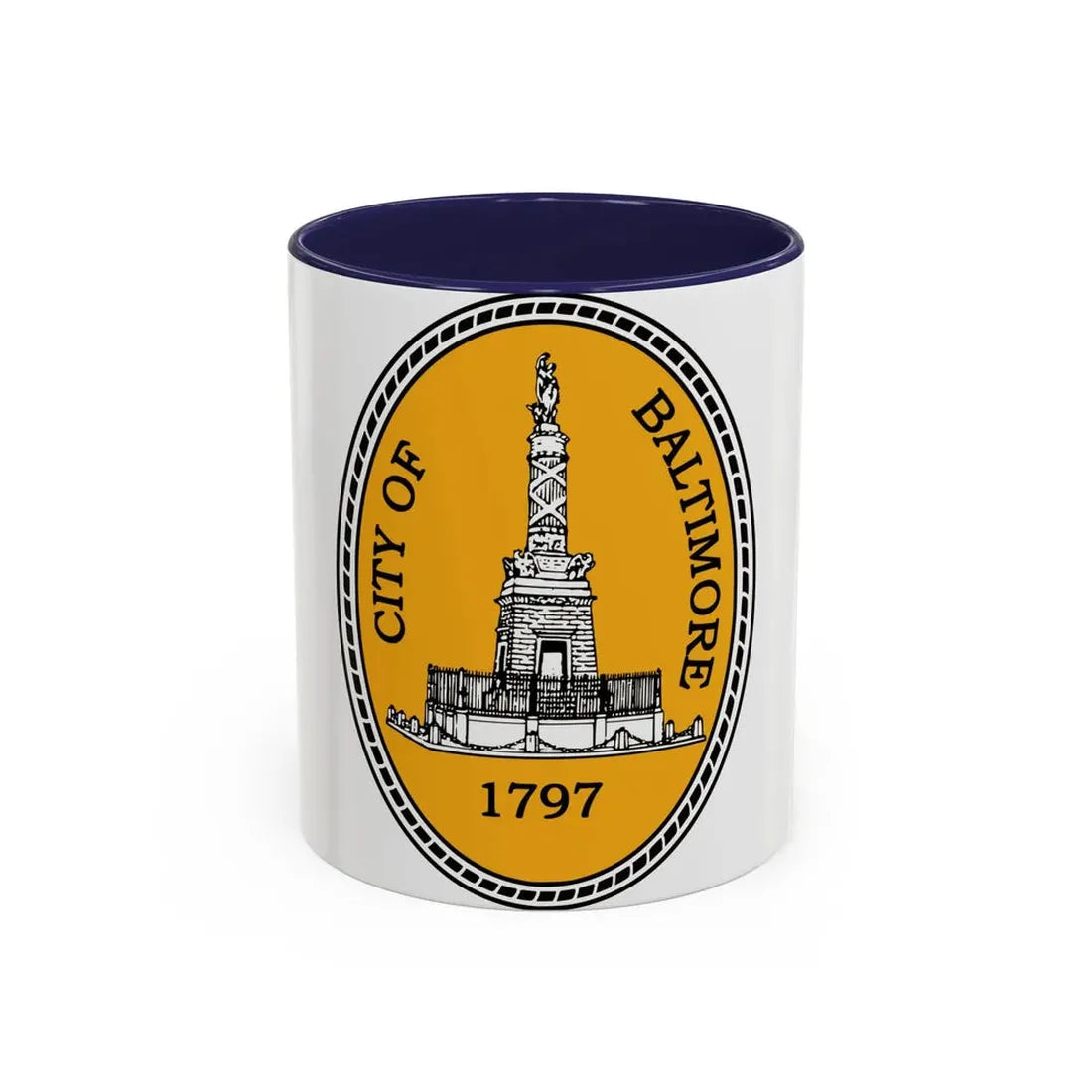 Seal of Baltimore Maryland - Accent Coffee Mug 11oz Navy - Go Mug Yourself