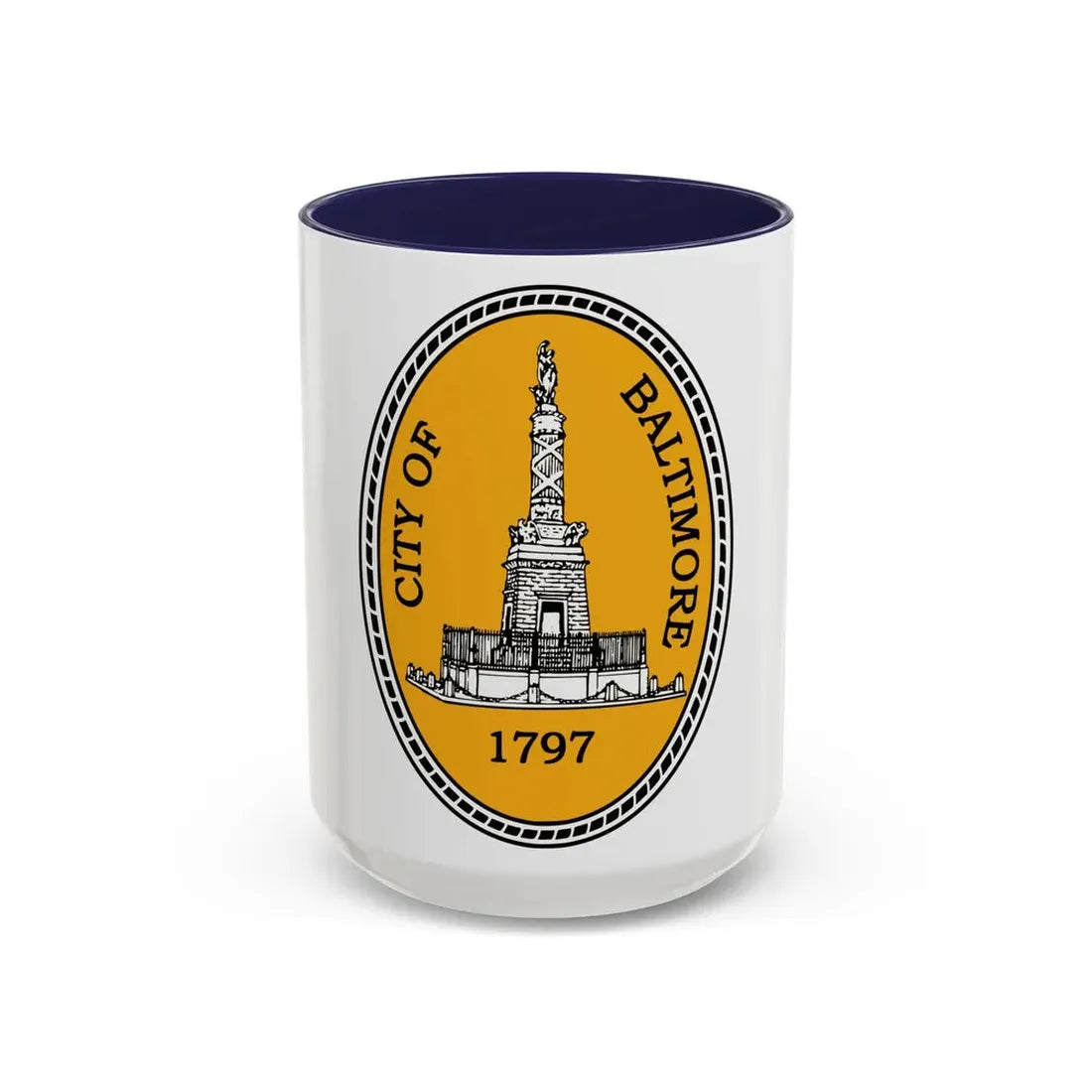Seal of Baltimore Maryland - Accent Coffee Mug 15oz Navy - Go Mug Yourself