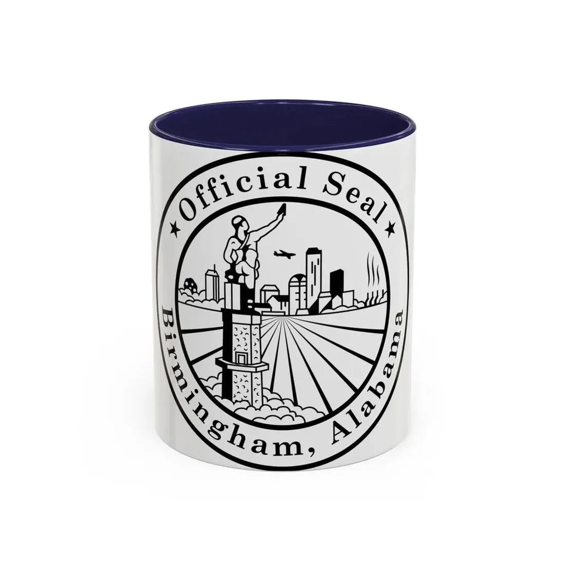Seal of Birmingham Alabama - Accent Coffee Mug 11oz Navy - Go Mug Yourself