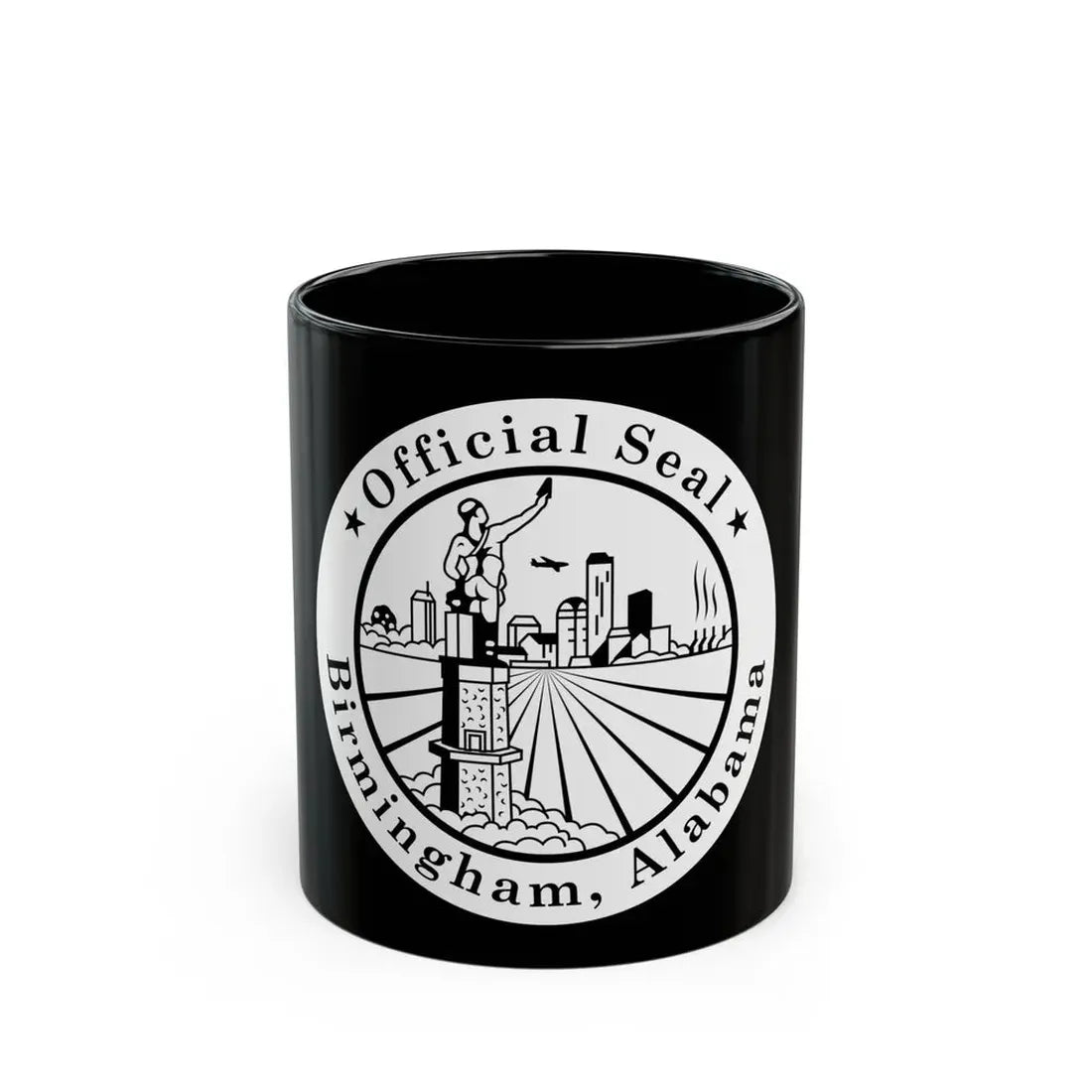 Seal of Birmingham Alabama - Black Coffee Mug 11oz - Go Mug Yourself