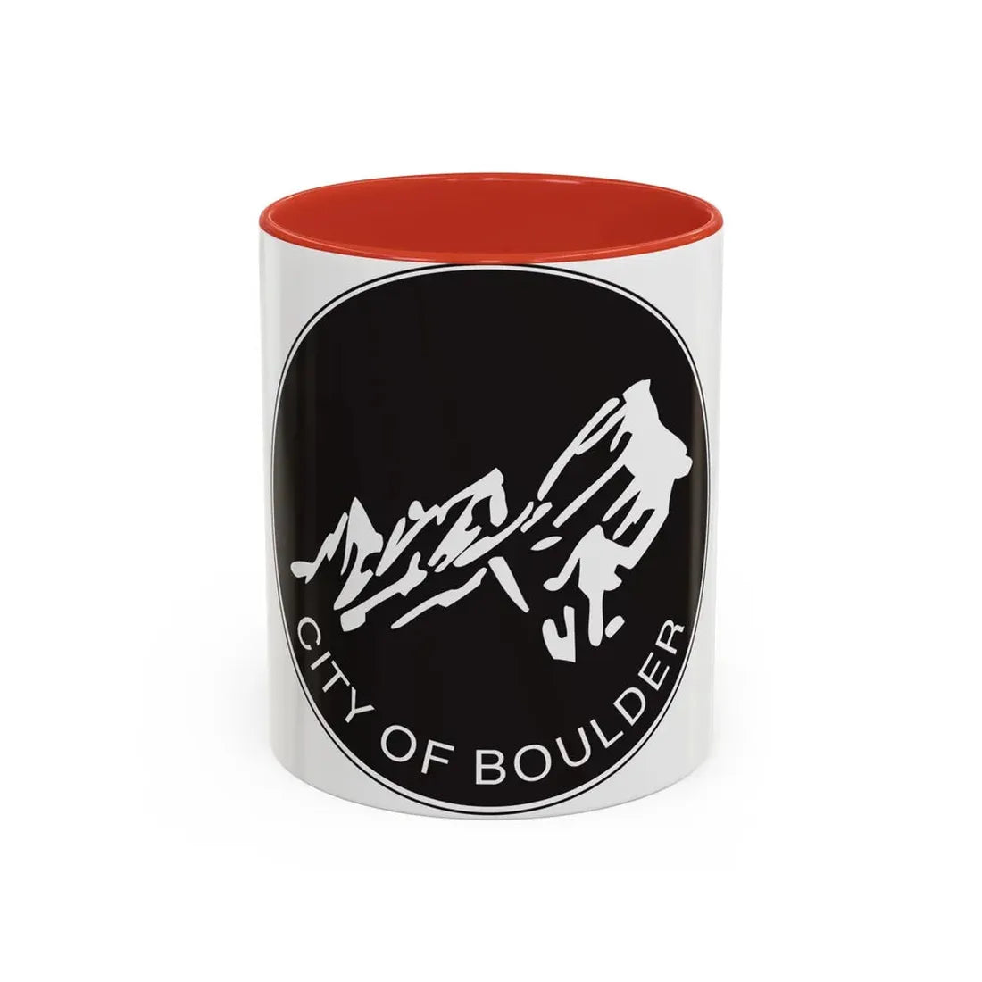 Seal of Boulder Colorado - Accent Coffee Mug 11oz Red - Go Mug Yourself