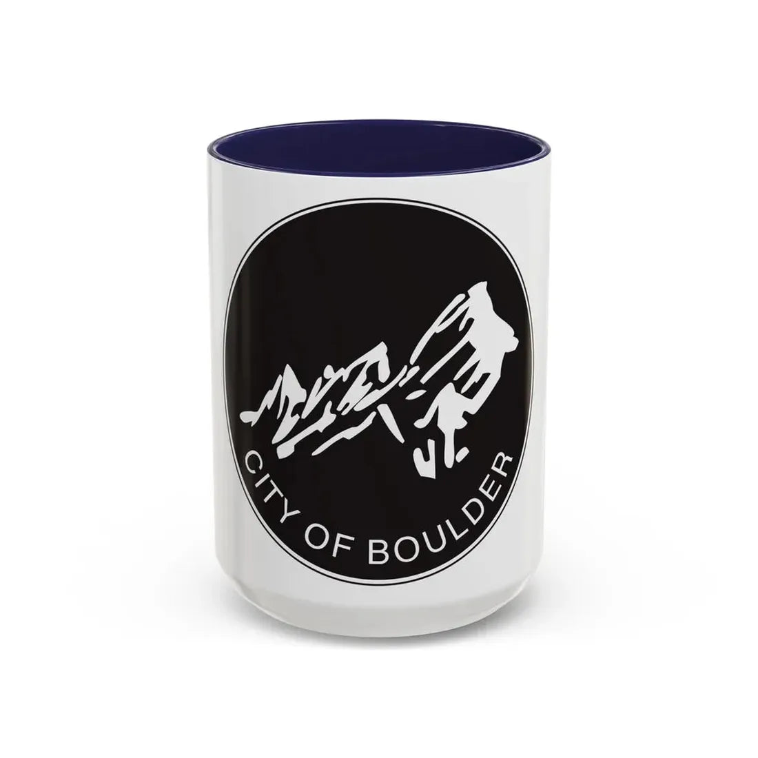 Seal of Boulder Colorado - Accent Coffee Mug 15oz Navy - Go Mug Yourself