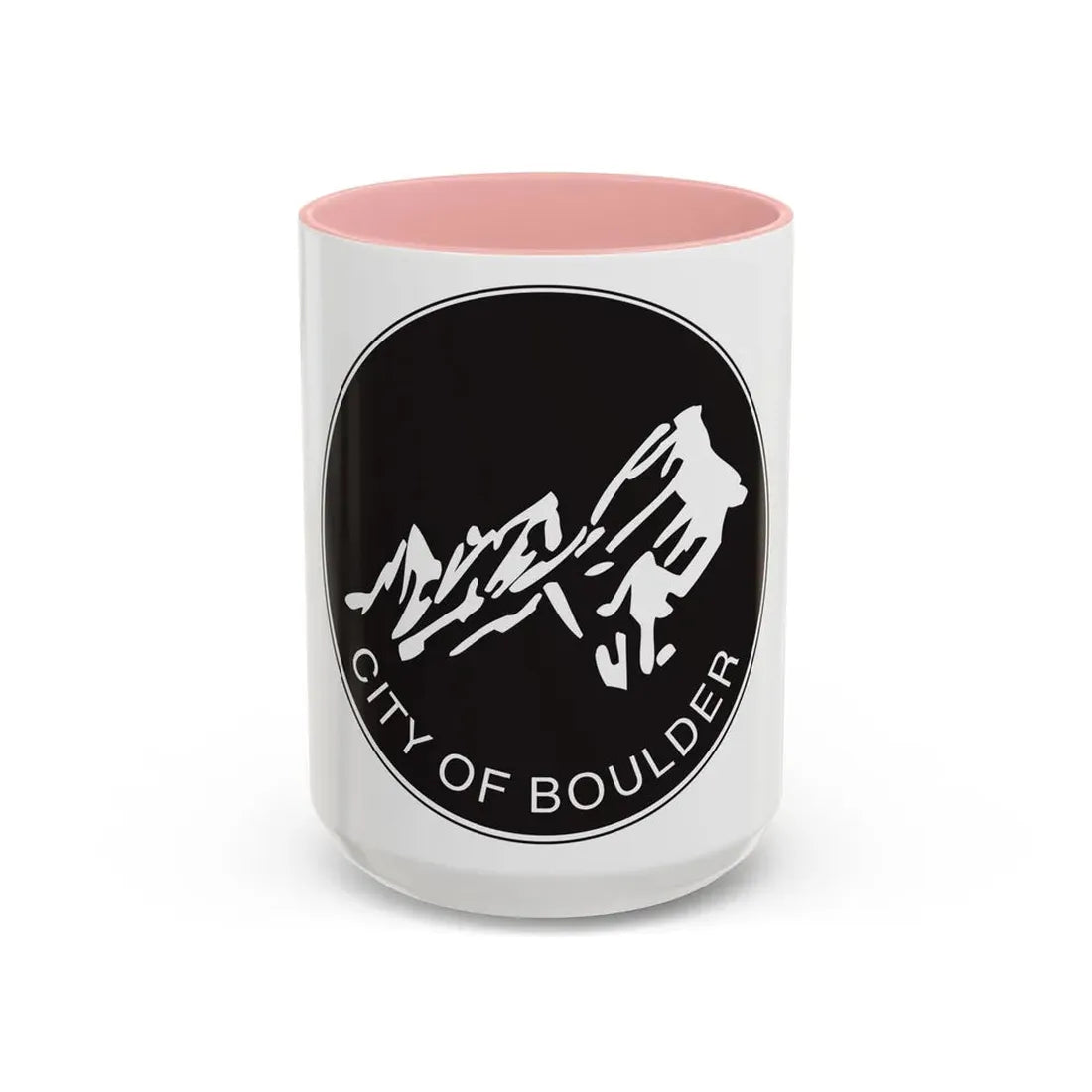 Seal of Boulder Colorado - Accent Coffee Mug 15oz Pink - Go Mug Yourself