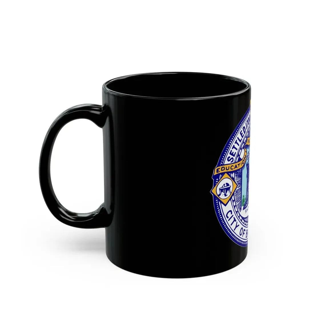 Seal of Brockton Massachusetts - Black Coffee Mug - Go Mug Yourself