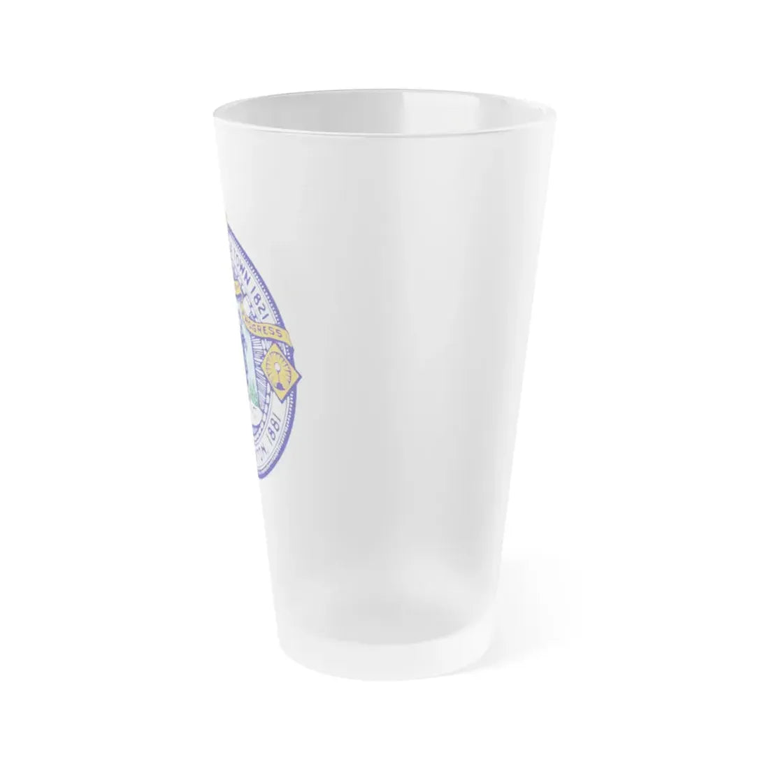 Seal of Brockton Massachusetts - Frosted Pint Glass 16oz - Go Mug Yourself