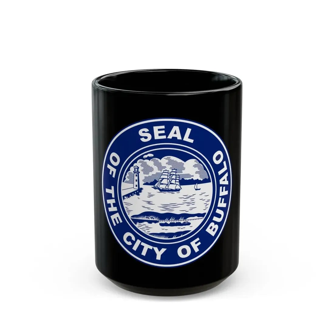 Seal of Buffalo New York - Black Coffee Mug 15oz - Go Mug Yourself