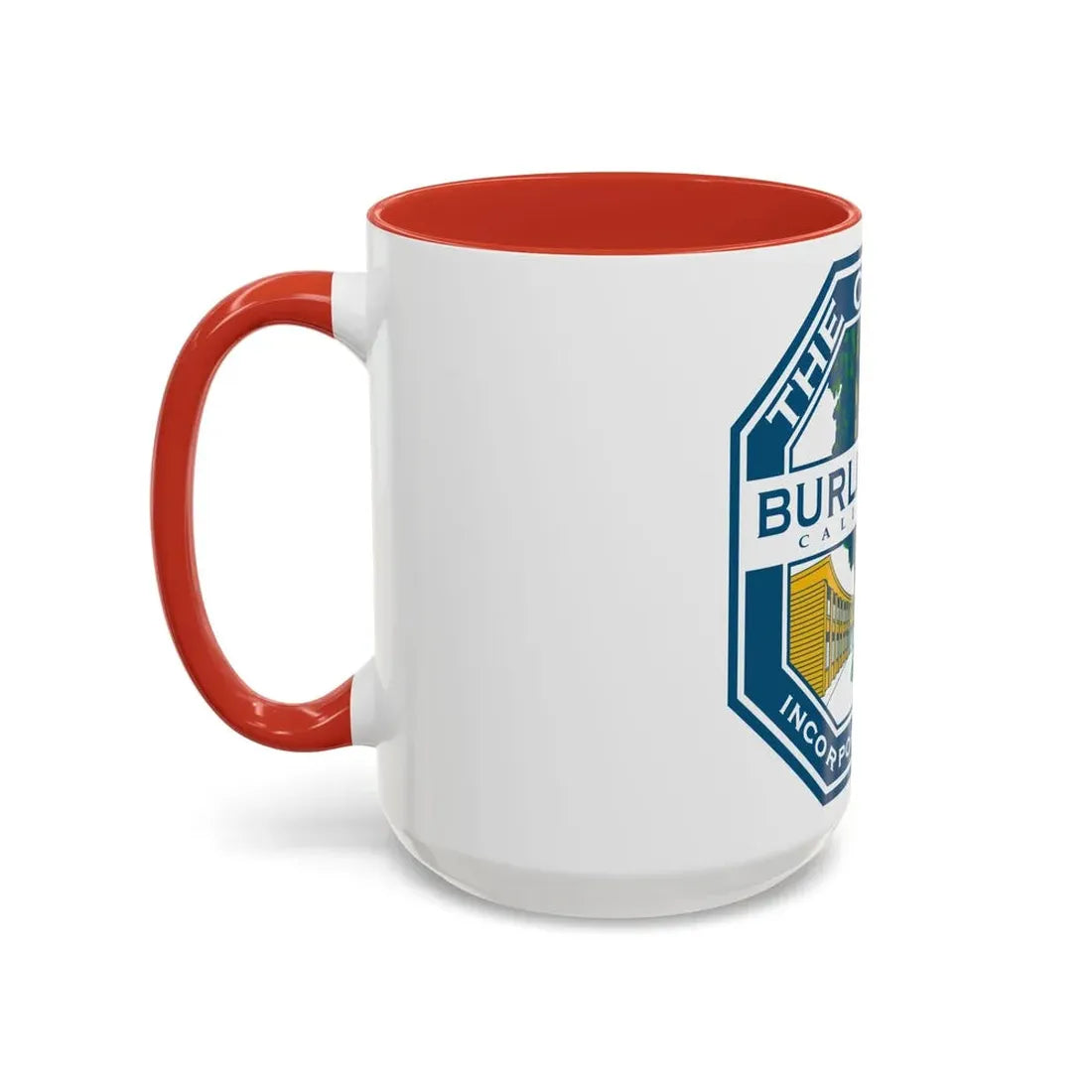 Seal of Burlingame California - Accent Coffee Mug - Go Mug Yourself