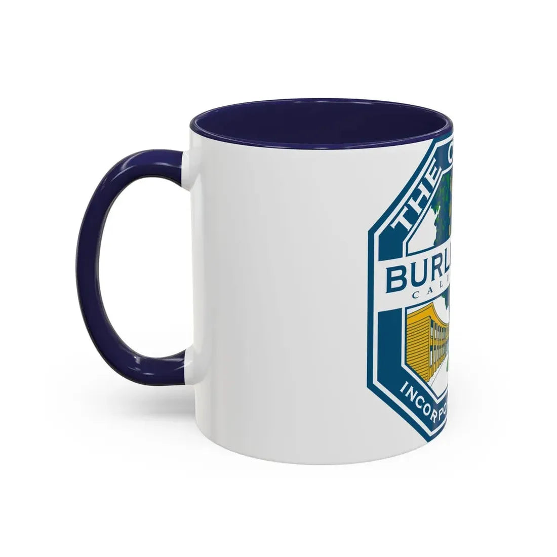Seal of Burlingame California - Accent Coffee Mug - Go Mug Yourself