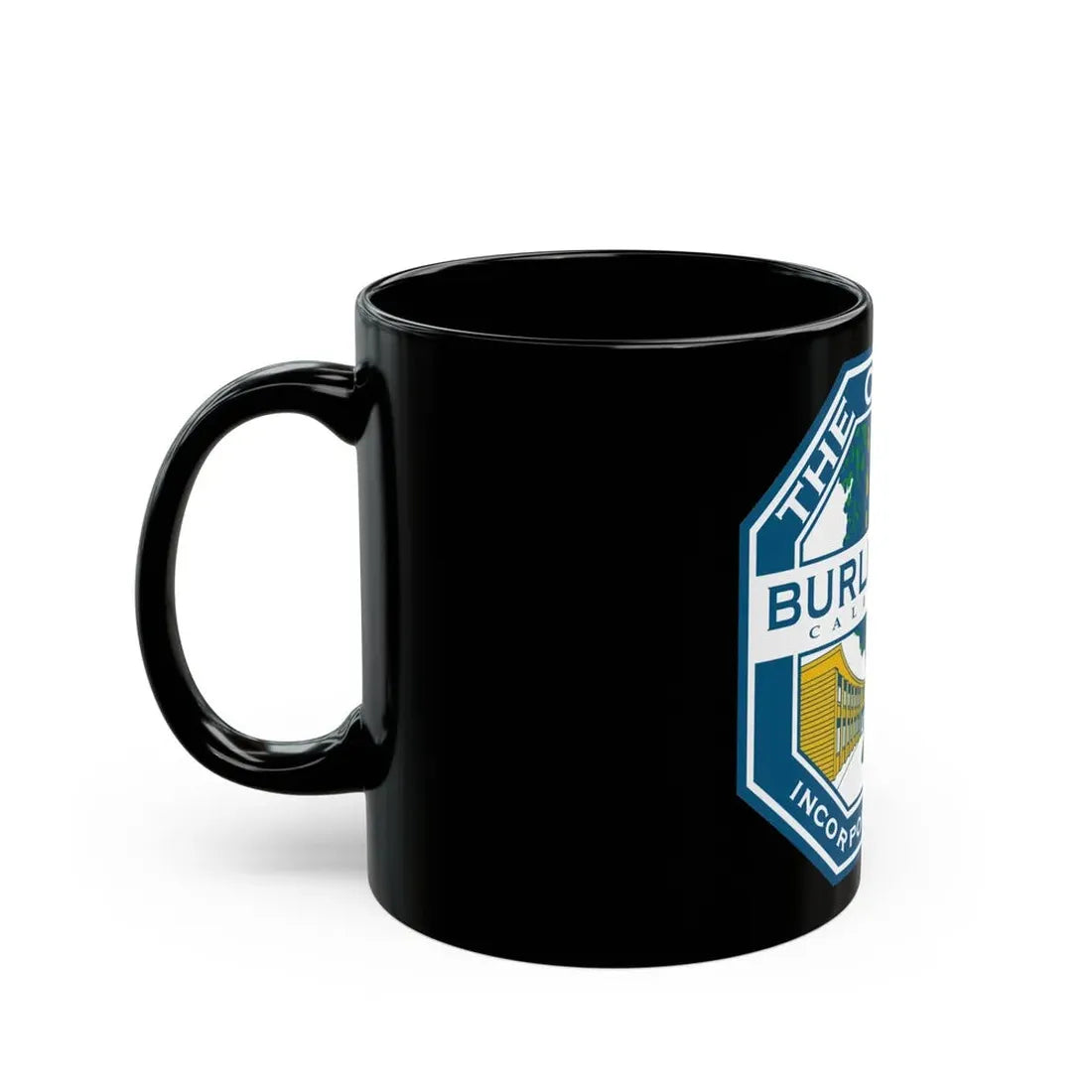 Seal of Burlingame California - Black Coffee Mug - Go Mug Yourself