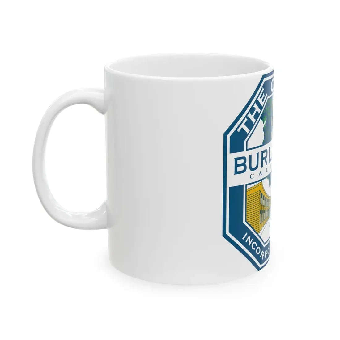 Seal of Burlingame California - White Coffee Mug - Go Mug Yourself