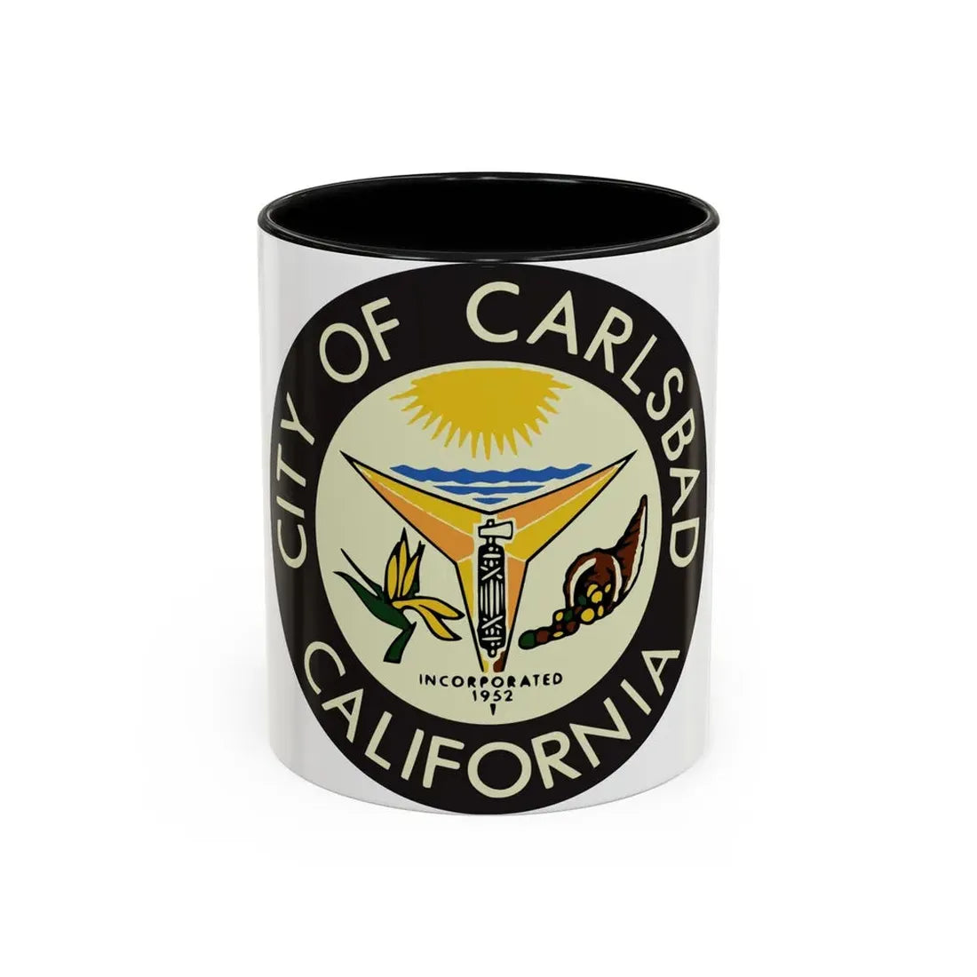 Seal of Carlsbad California - Accent Coffee Mug 11oz Black - Go Mug Yourself
